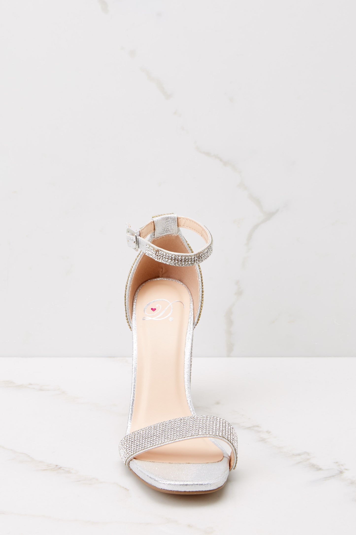 Bank On It Silver Ankle Strap Heels