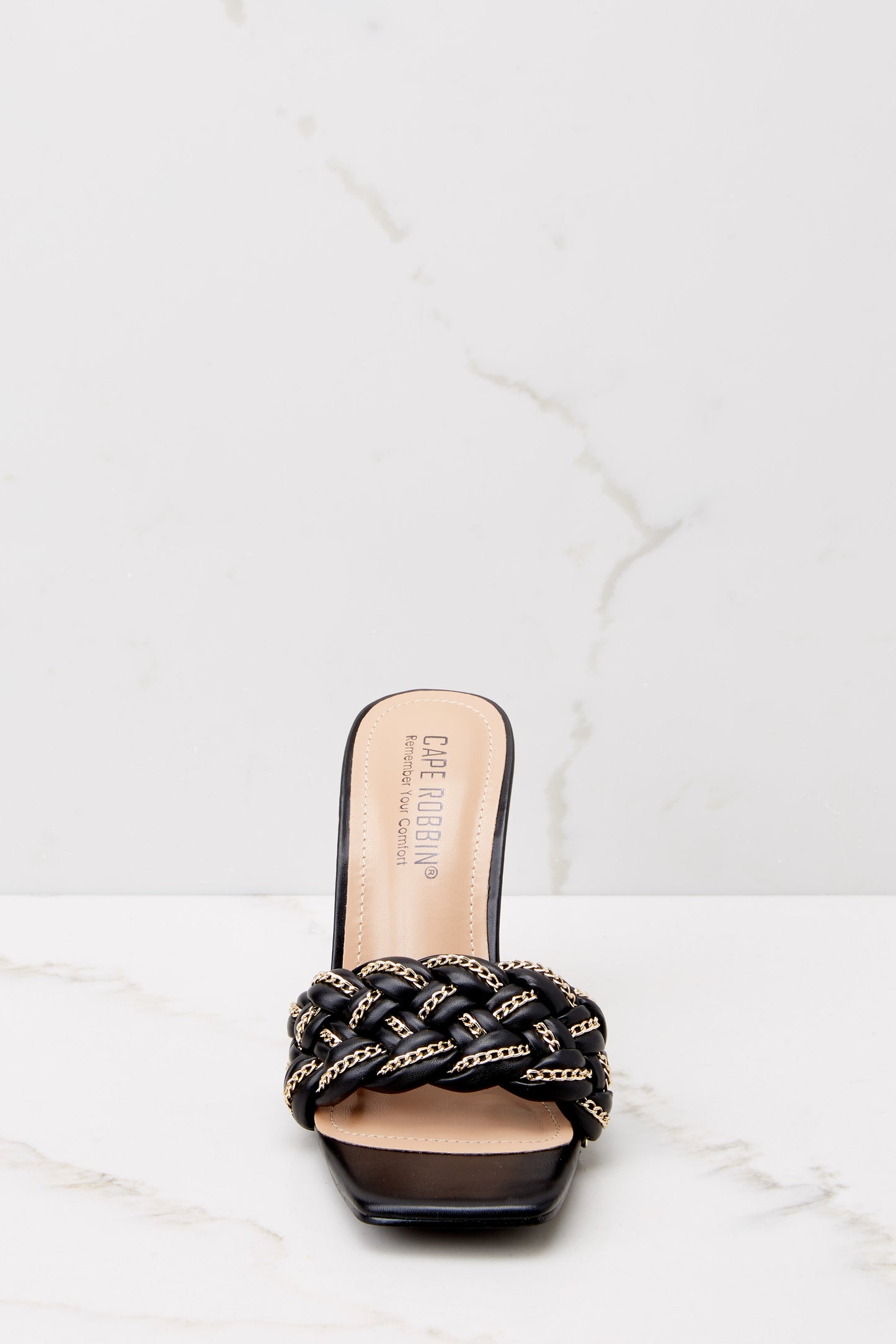 Beyond Belief Black Braided Heels