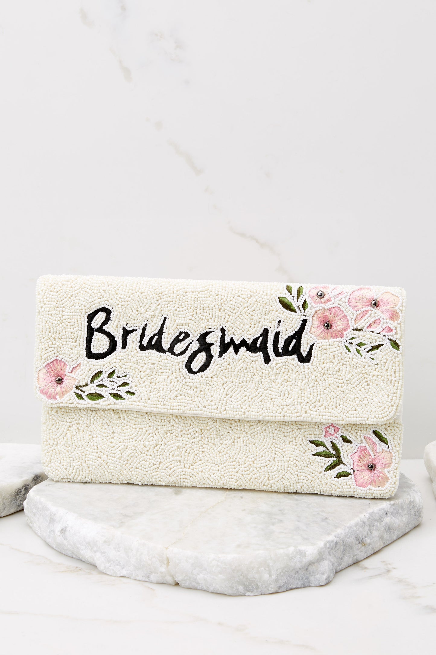Happiest Of Times Ivory Beaded Clutch