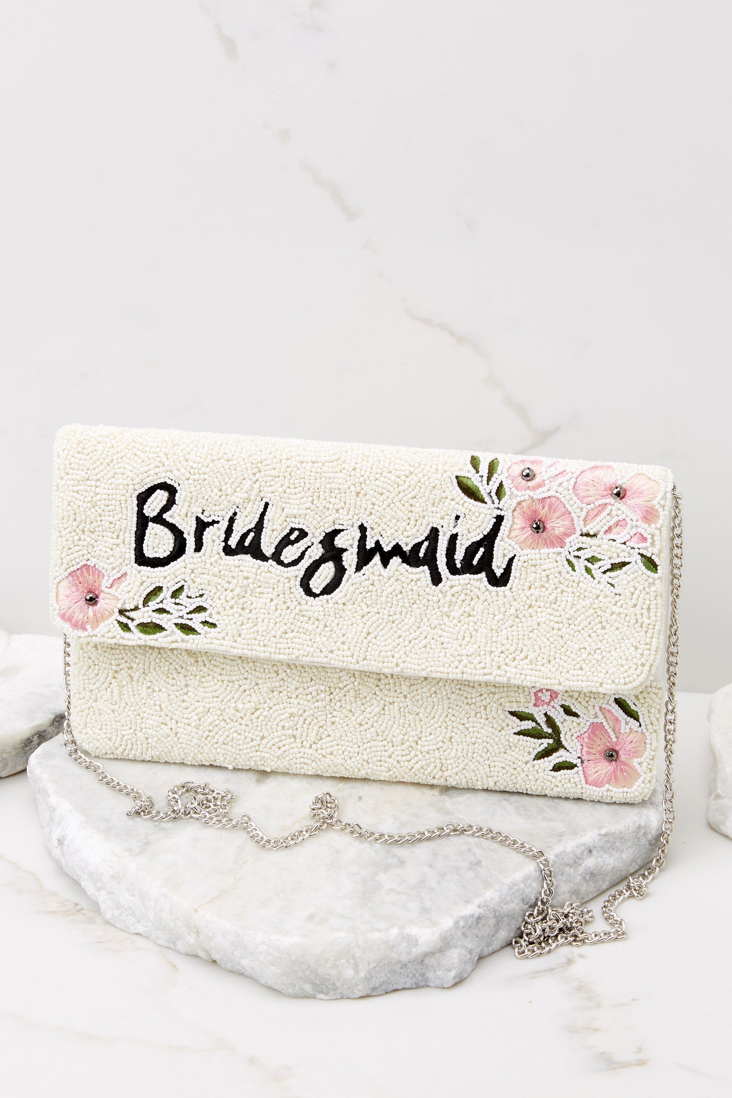 Happiest Of Times Ivory Beaded Clutch
