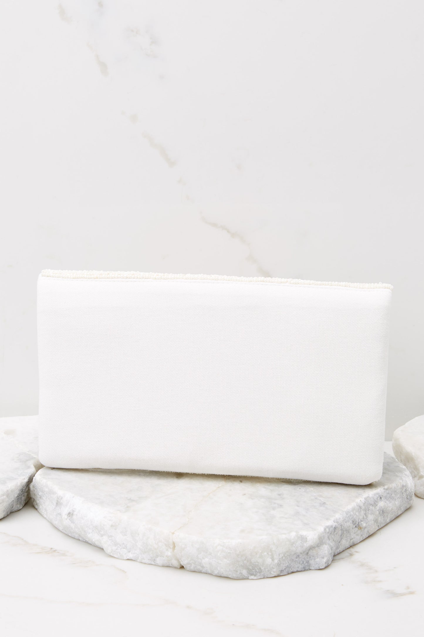 Celebrate Love White Beaded Clutch