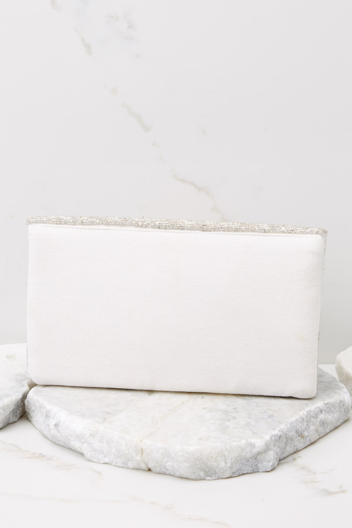 Bad And Boozy Silver Beaded Clutch