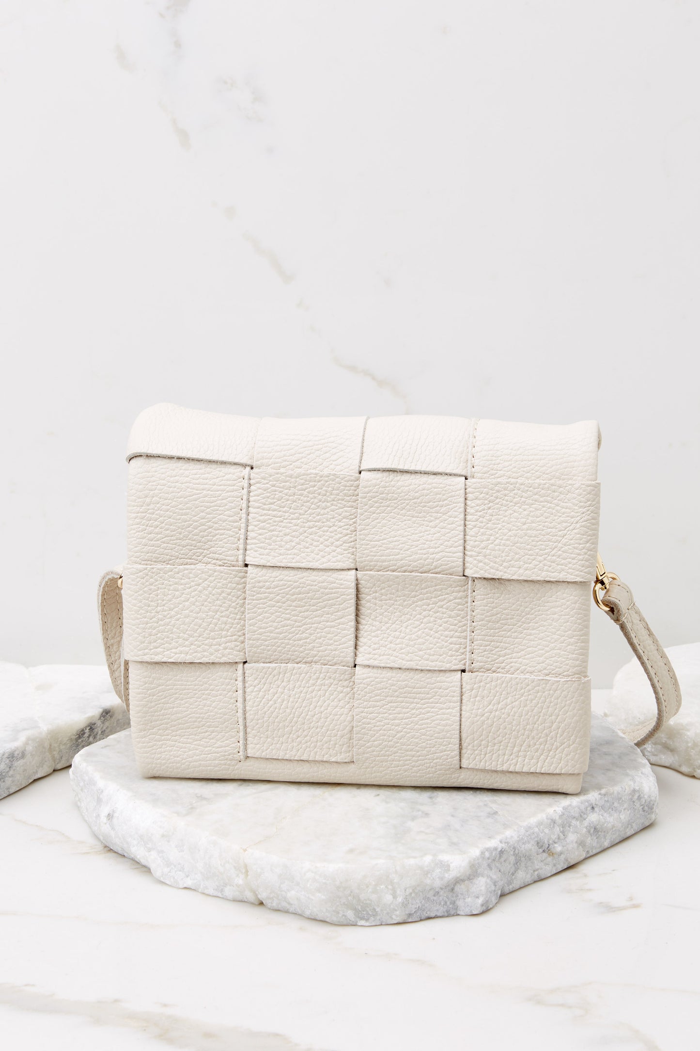 Caught In A Moment Beige Leather Bag
