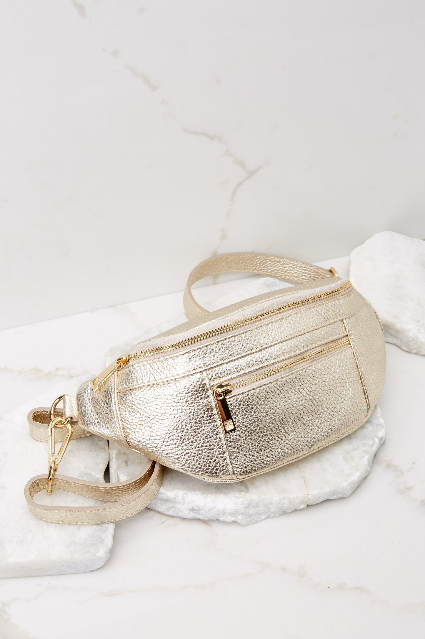 For Travel's Sake Gold Leather Fanny Pack