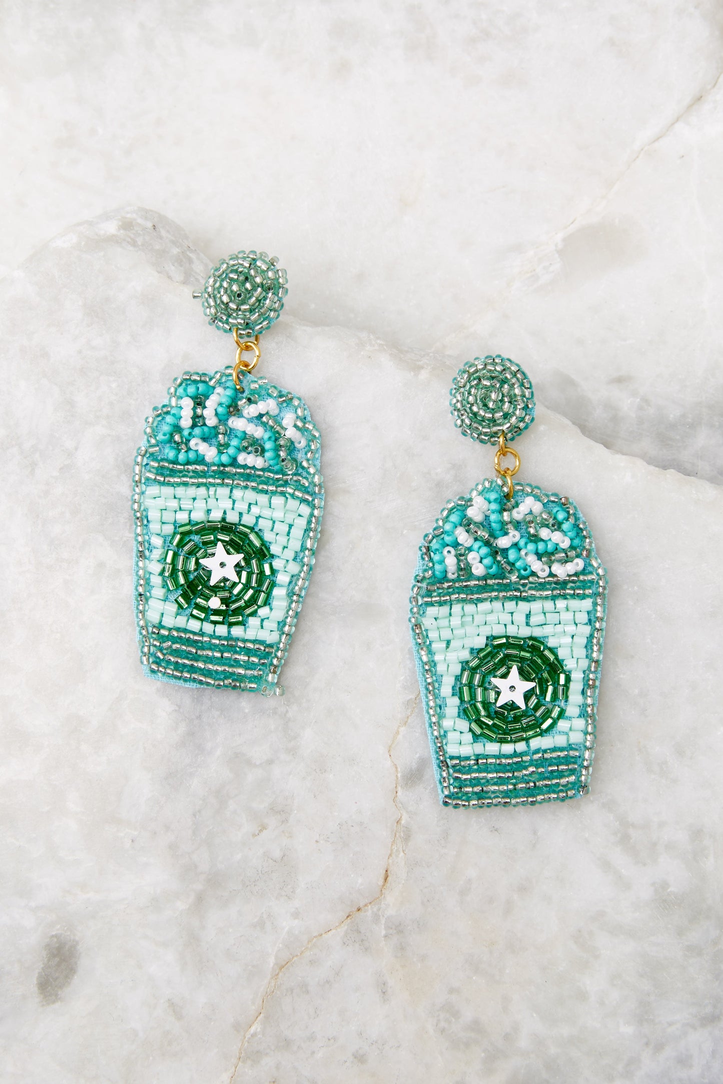 My Go To Green Beaded Earrings