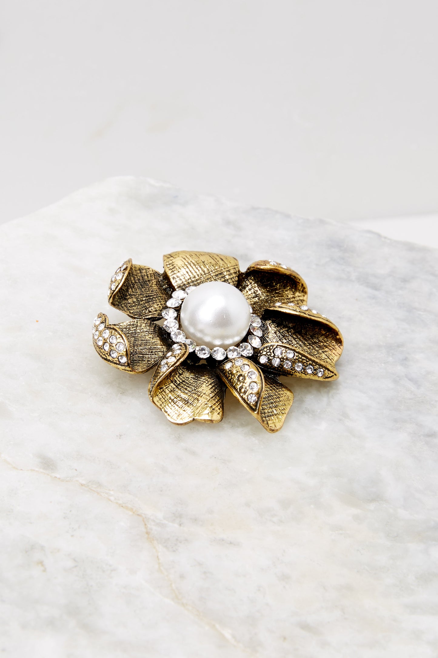 Budding With Beauty Gold Brooch