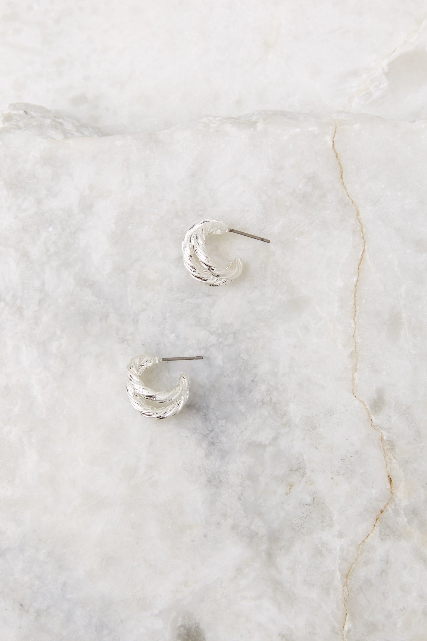 Looking Stellar Silver Hoop Earrings