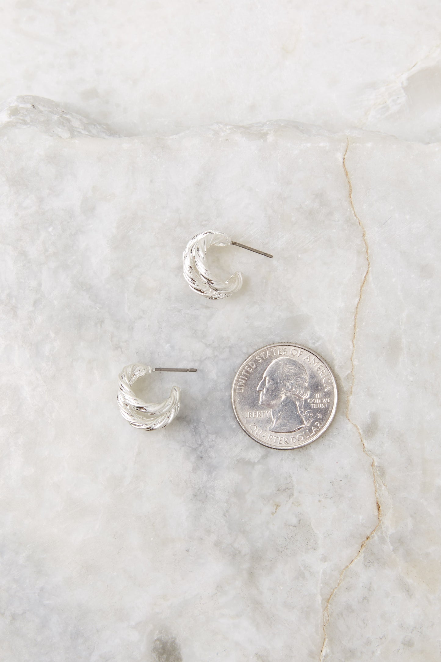 Looking Stellar Silver Hoop Earrings