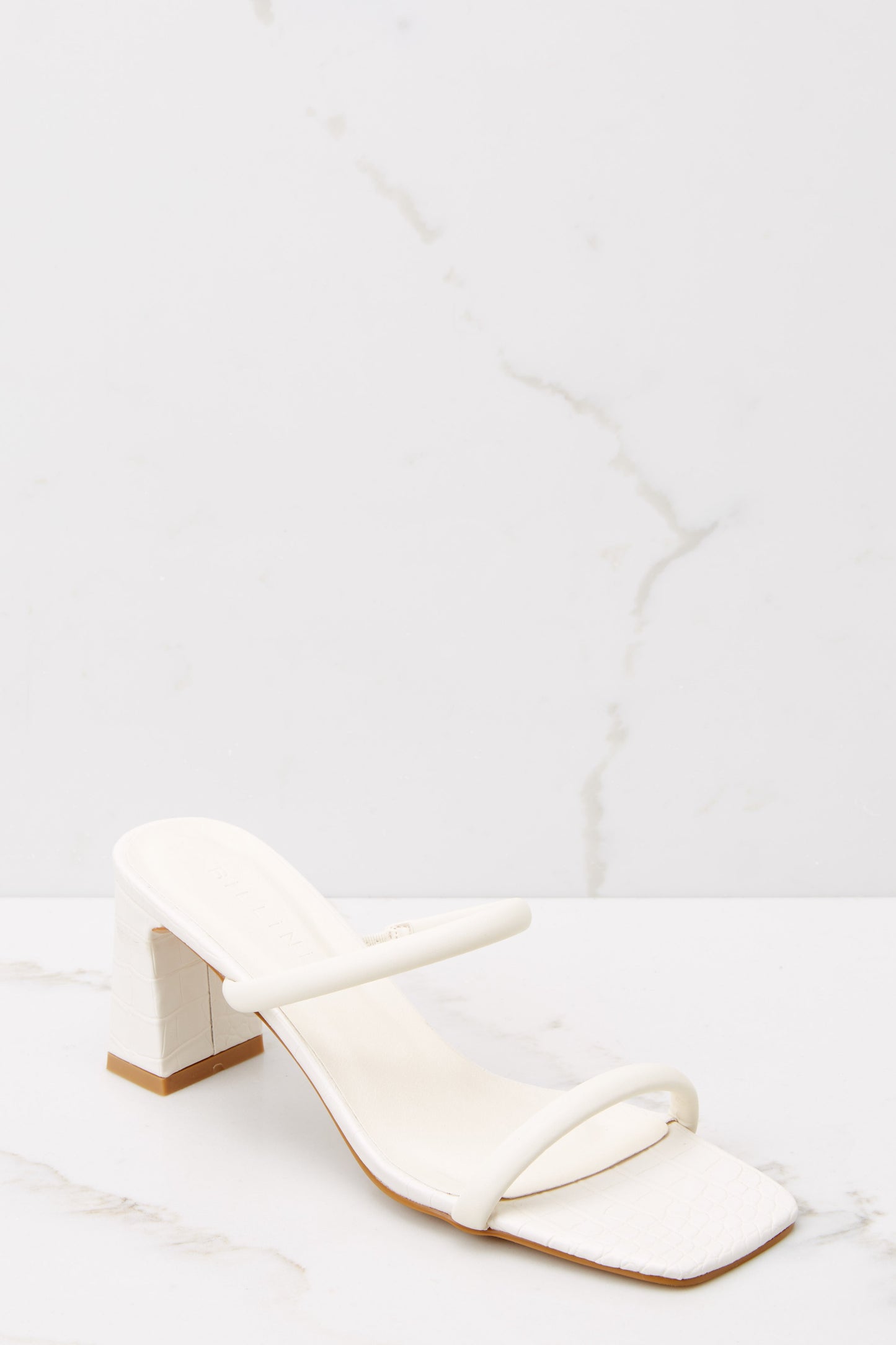 Idele Bone Croc Heels