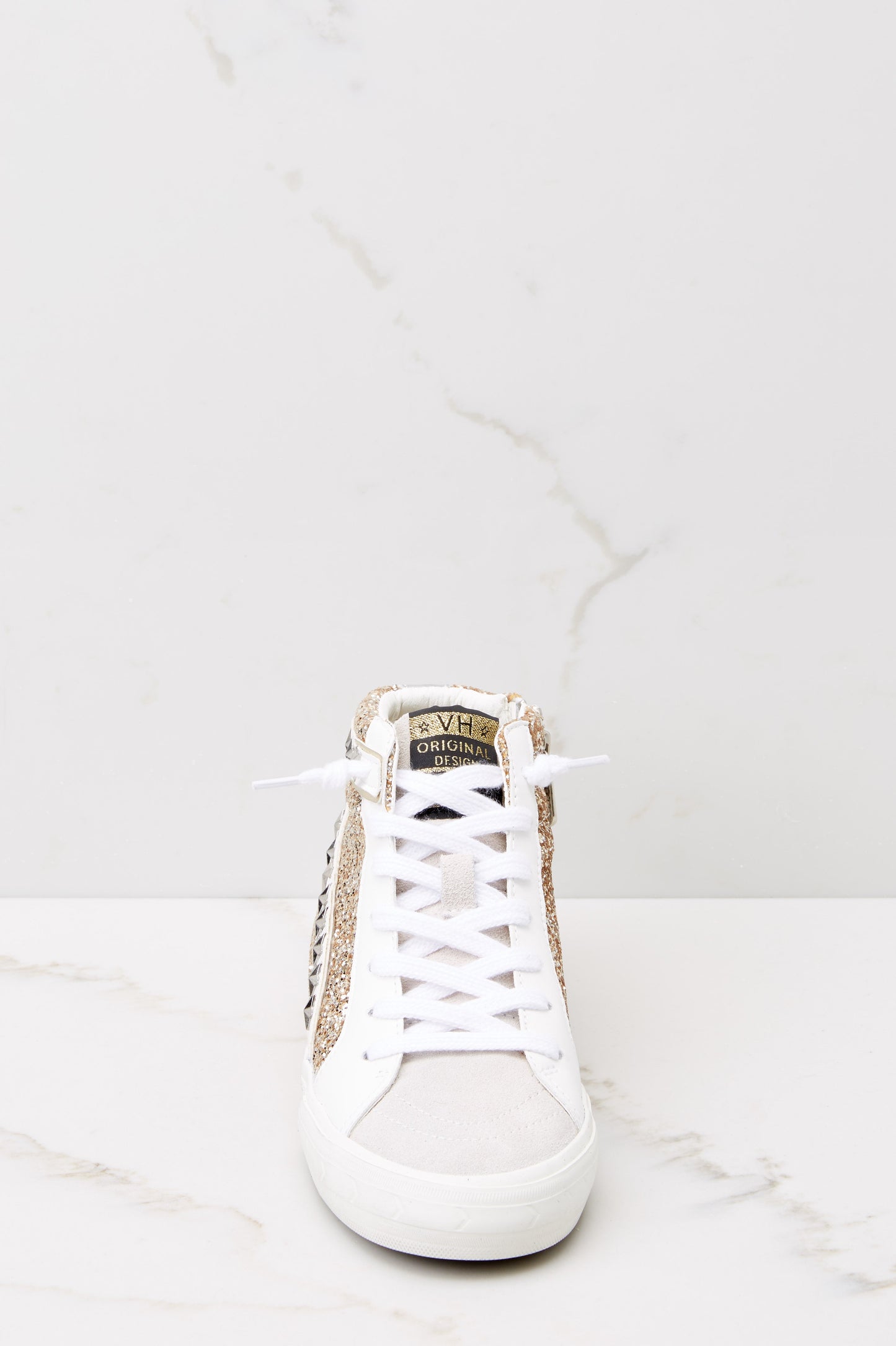 Mateel Gold Grey Multi Glitter High Top Sneakers