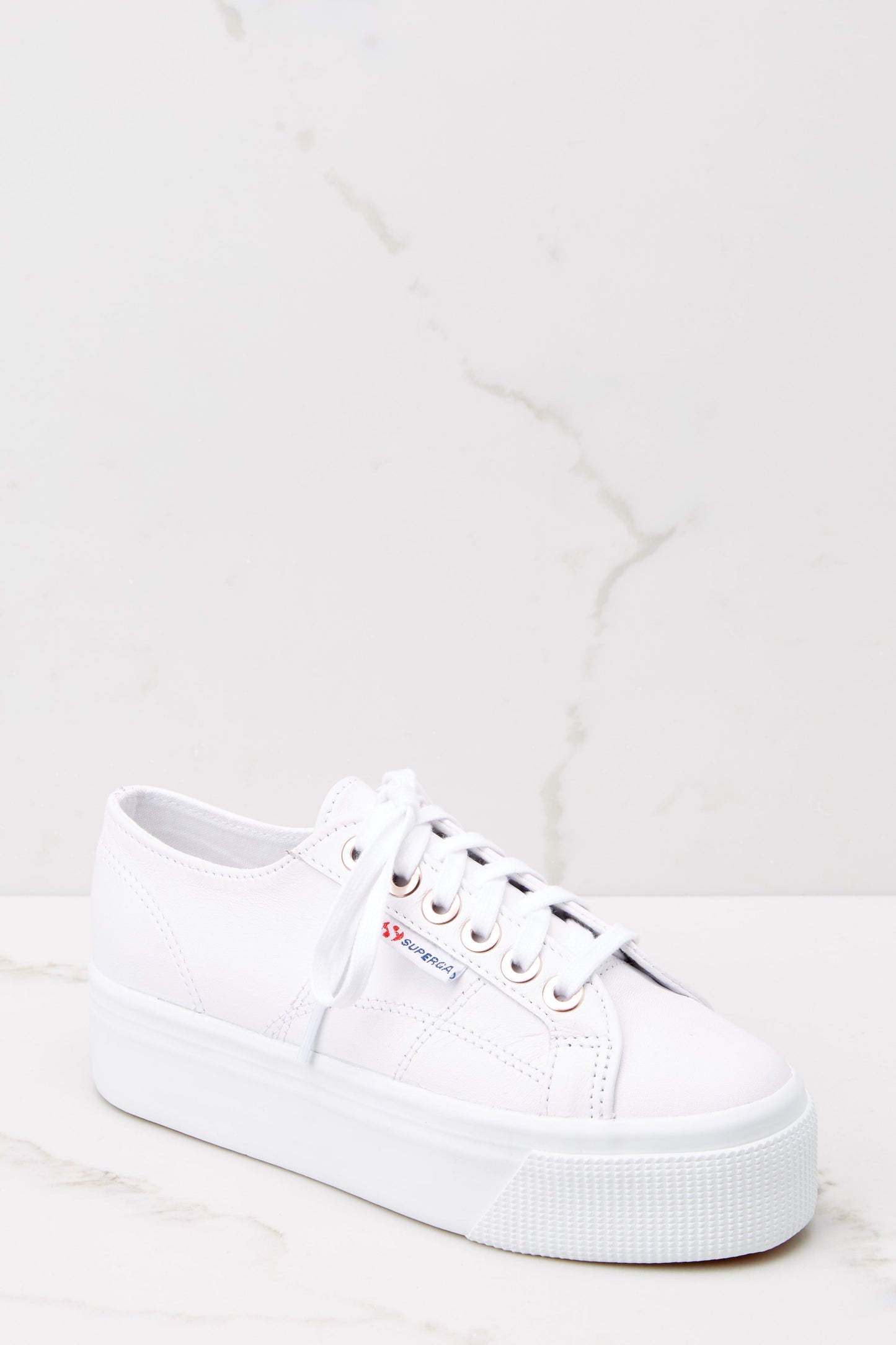 2790 Nappa White Rose Gold Big Eyelets Platform Sneakers