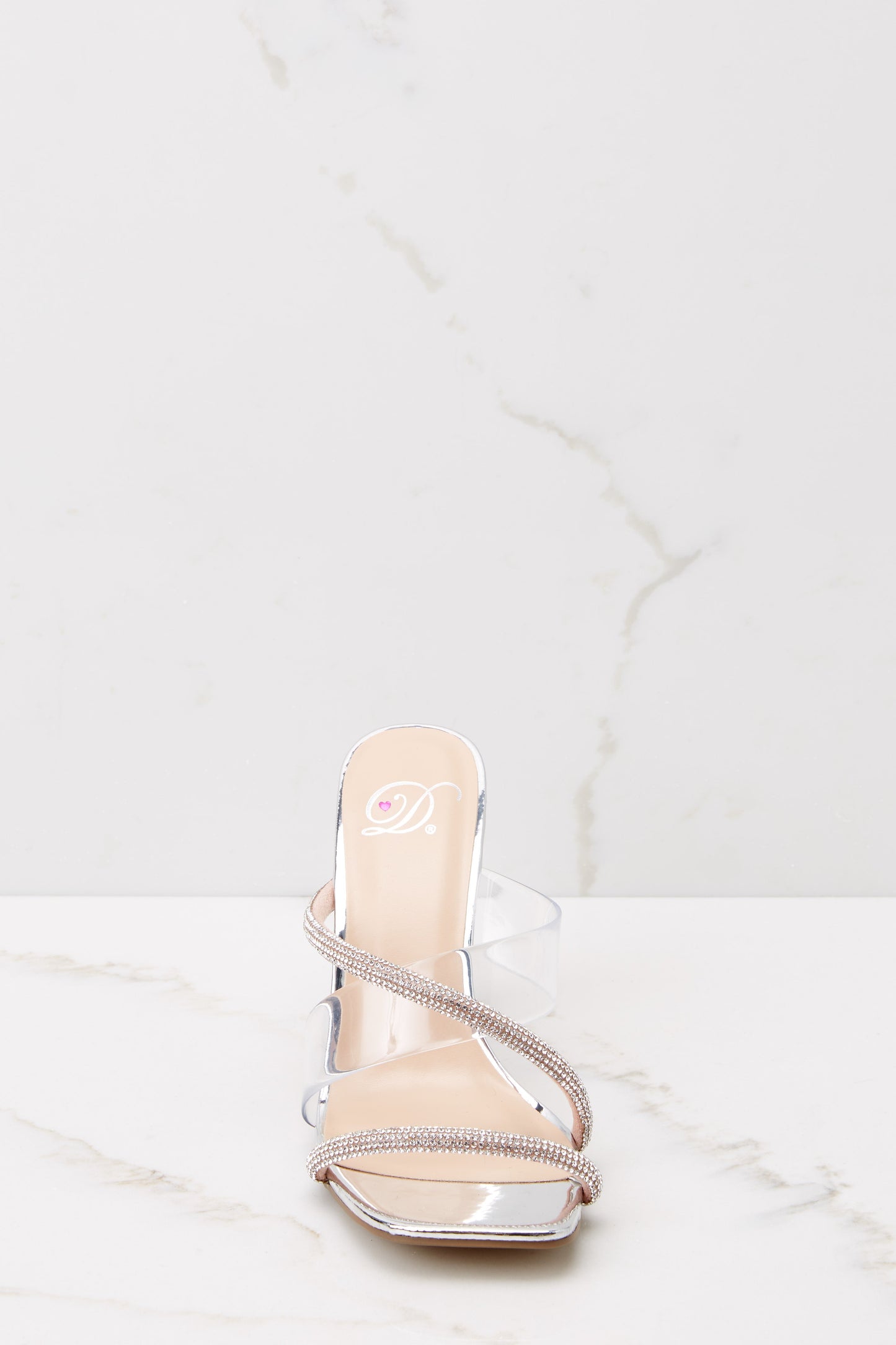 Fancy For Tonight Silver And Clear Heels