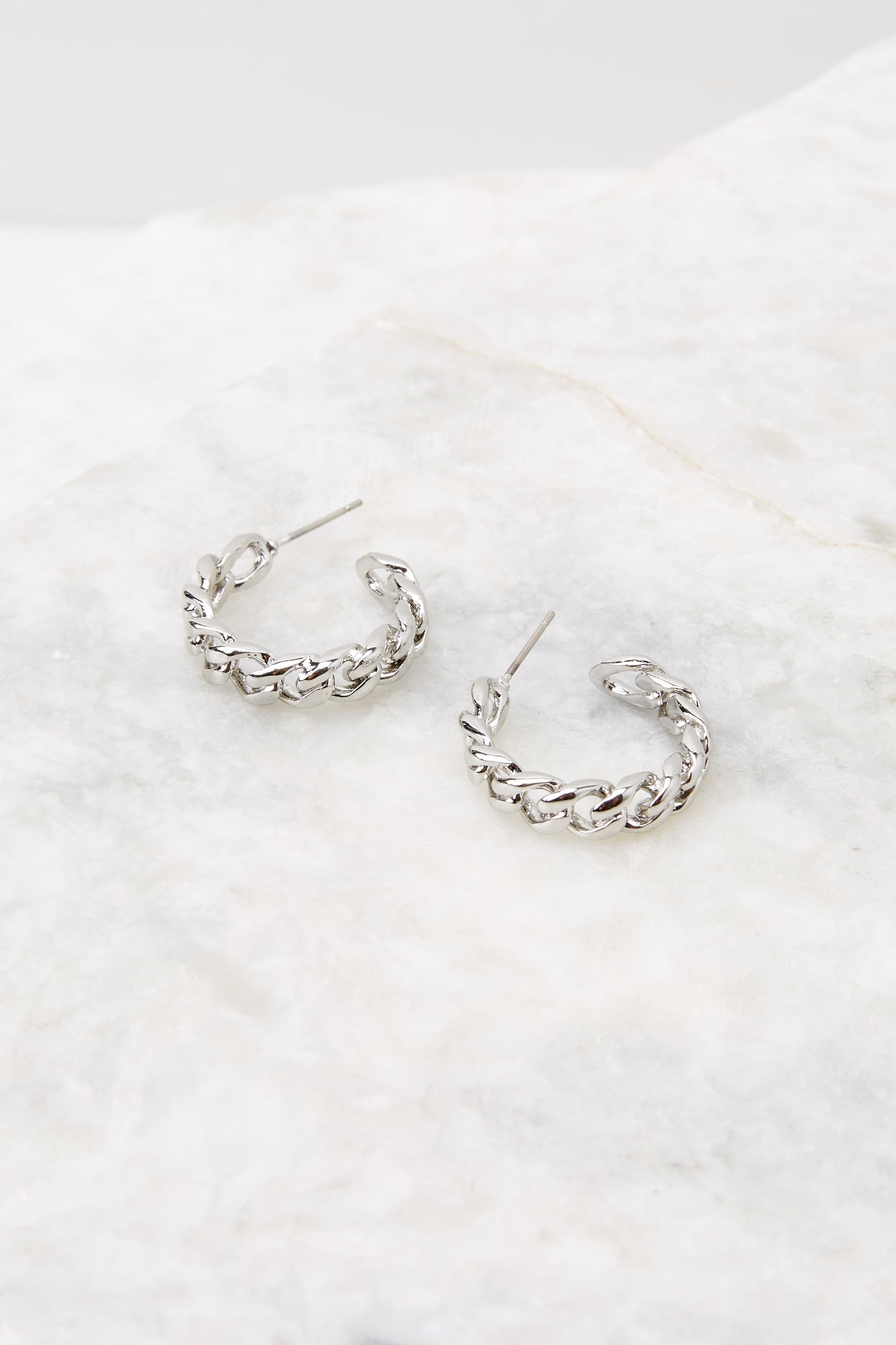 Turn Full Circle Silver Hoop Earrings