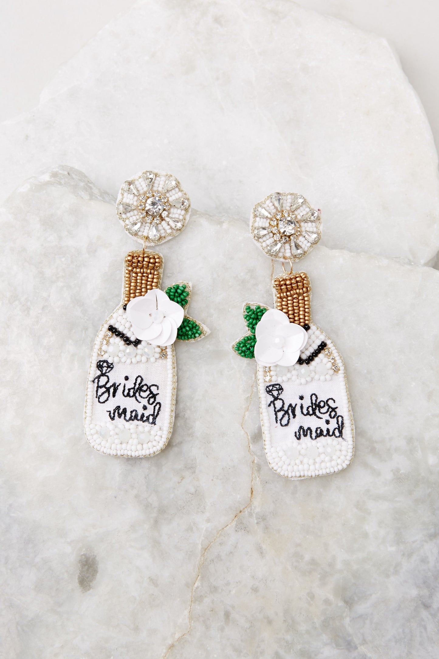 Time To Celebrate White Beaded Earrings
