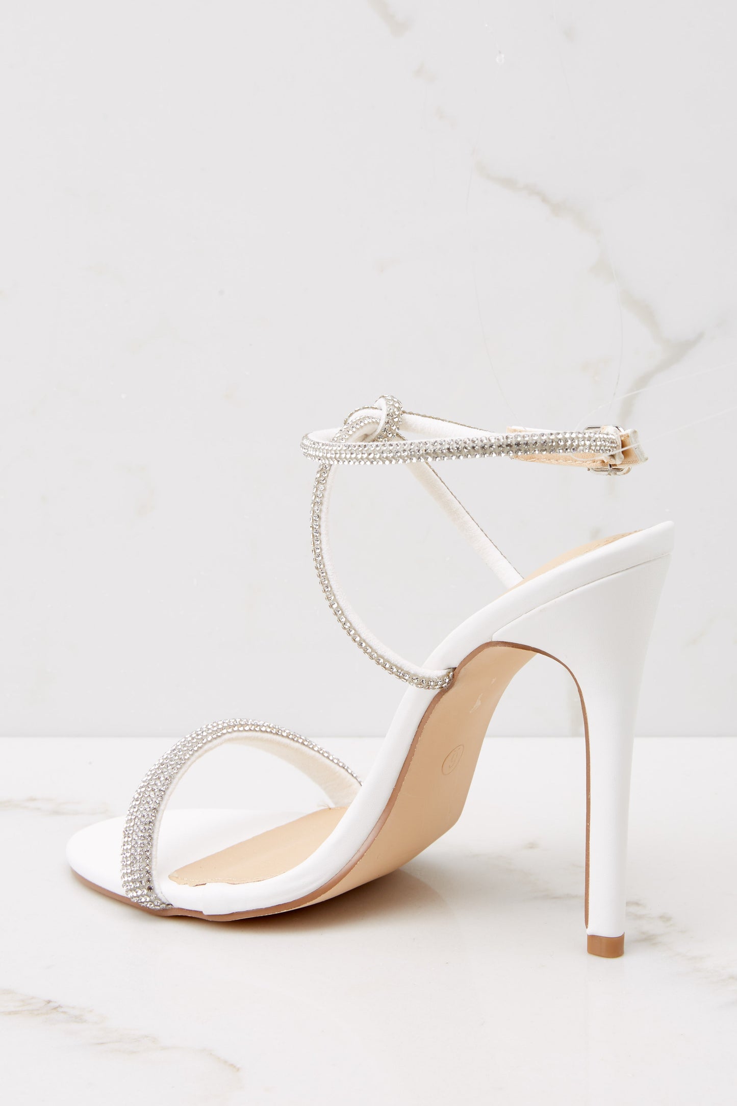Dazzling Darling White Ankle Strap Heels
