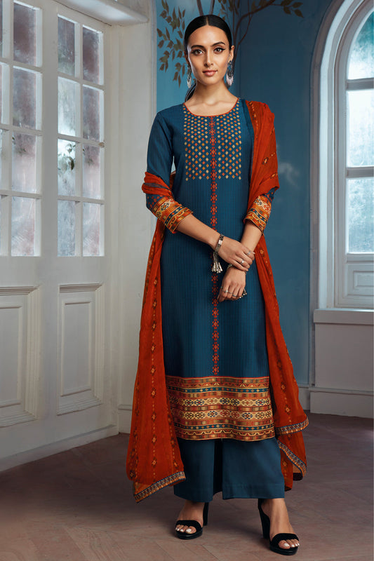 Bemberg Silk Kurta with Chiffon Dupatta