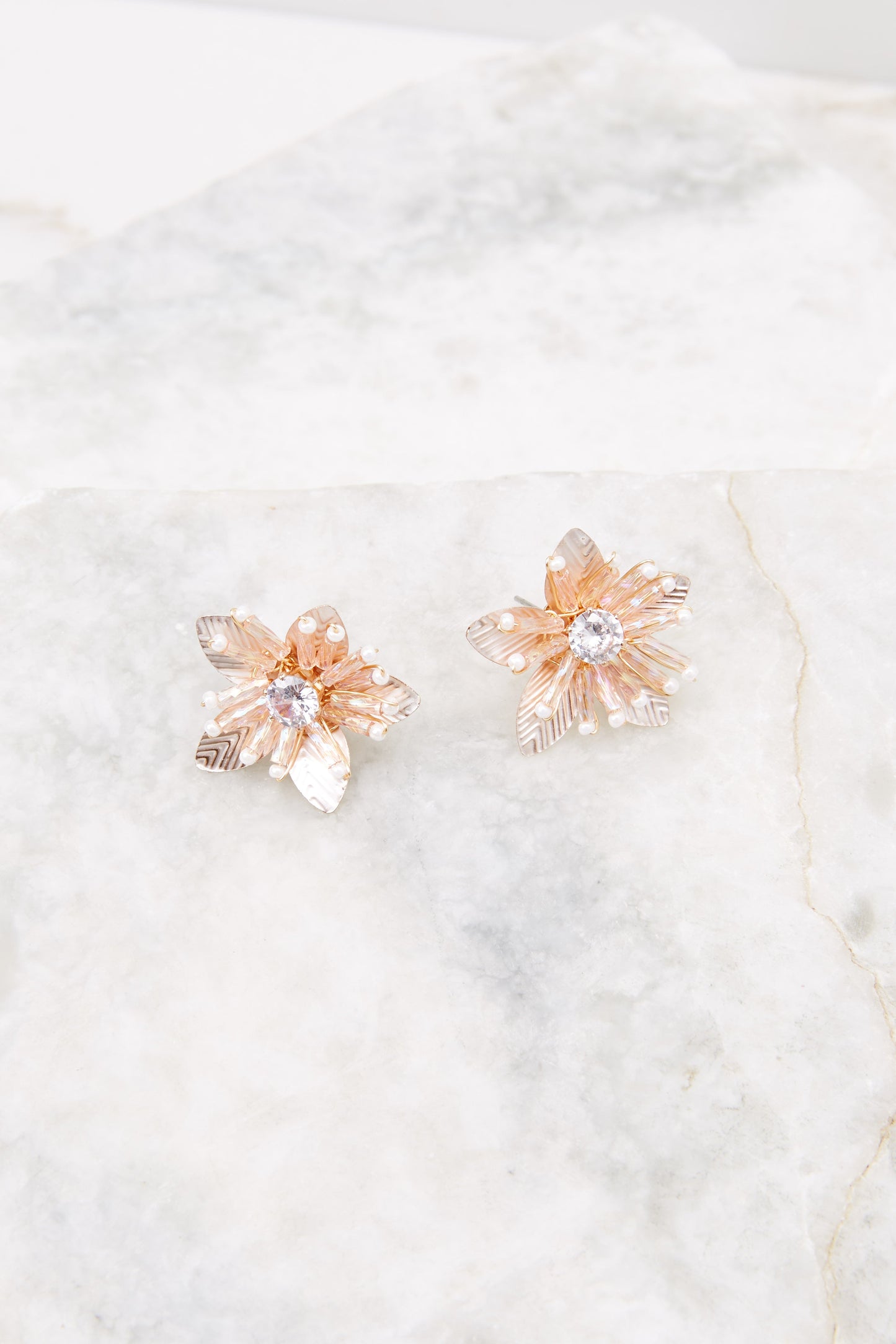 Shimmer Stud Rose Earring