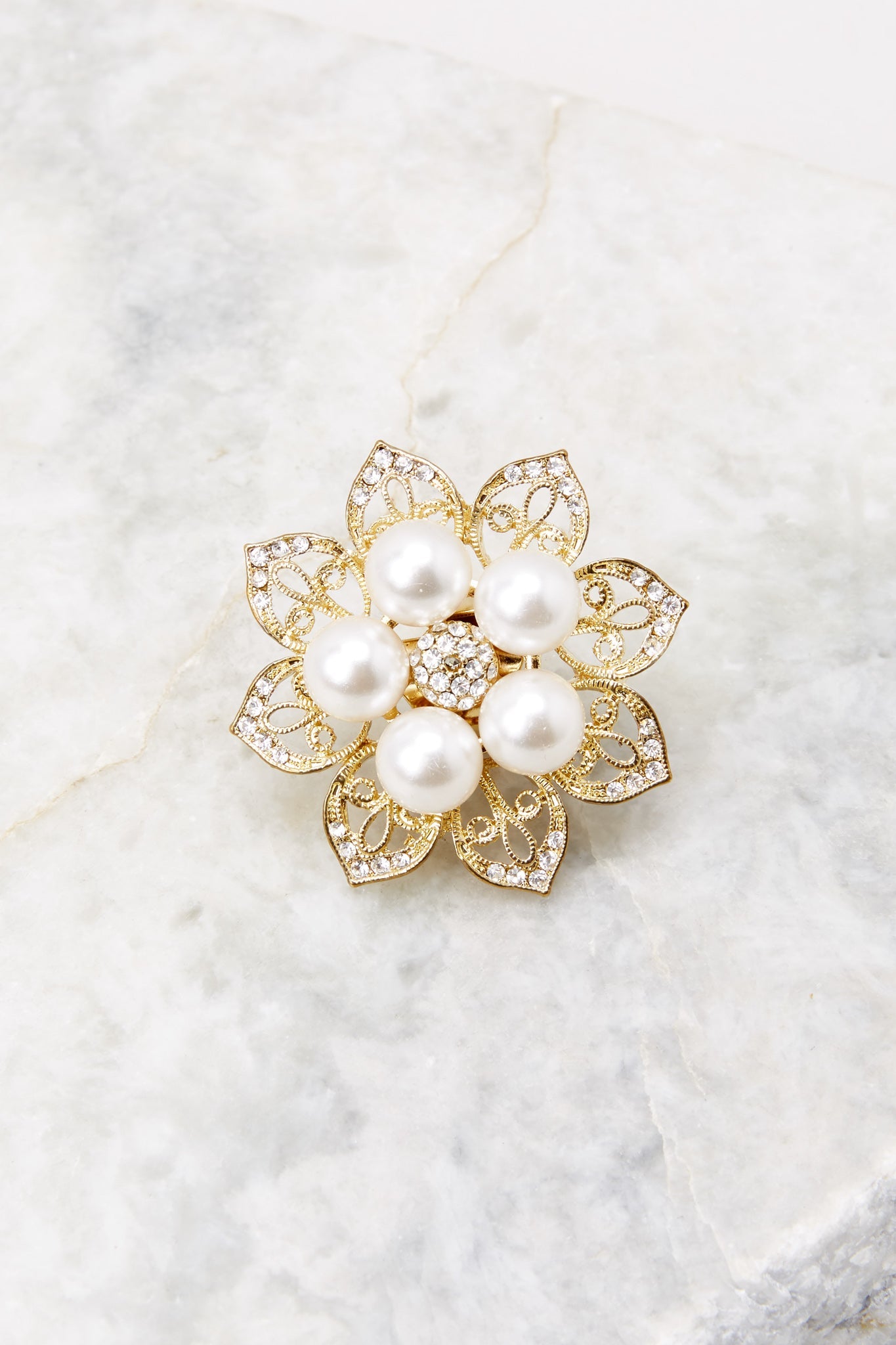 Blossoming Perfection Gold Pearl Ring