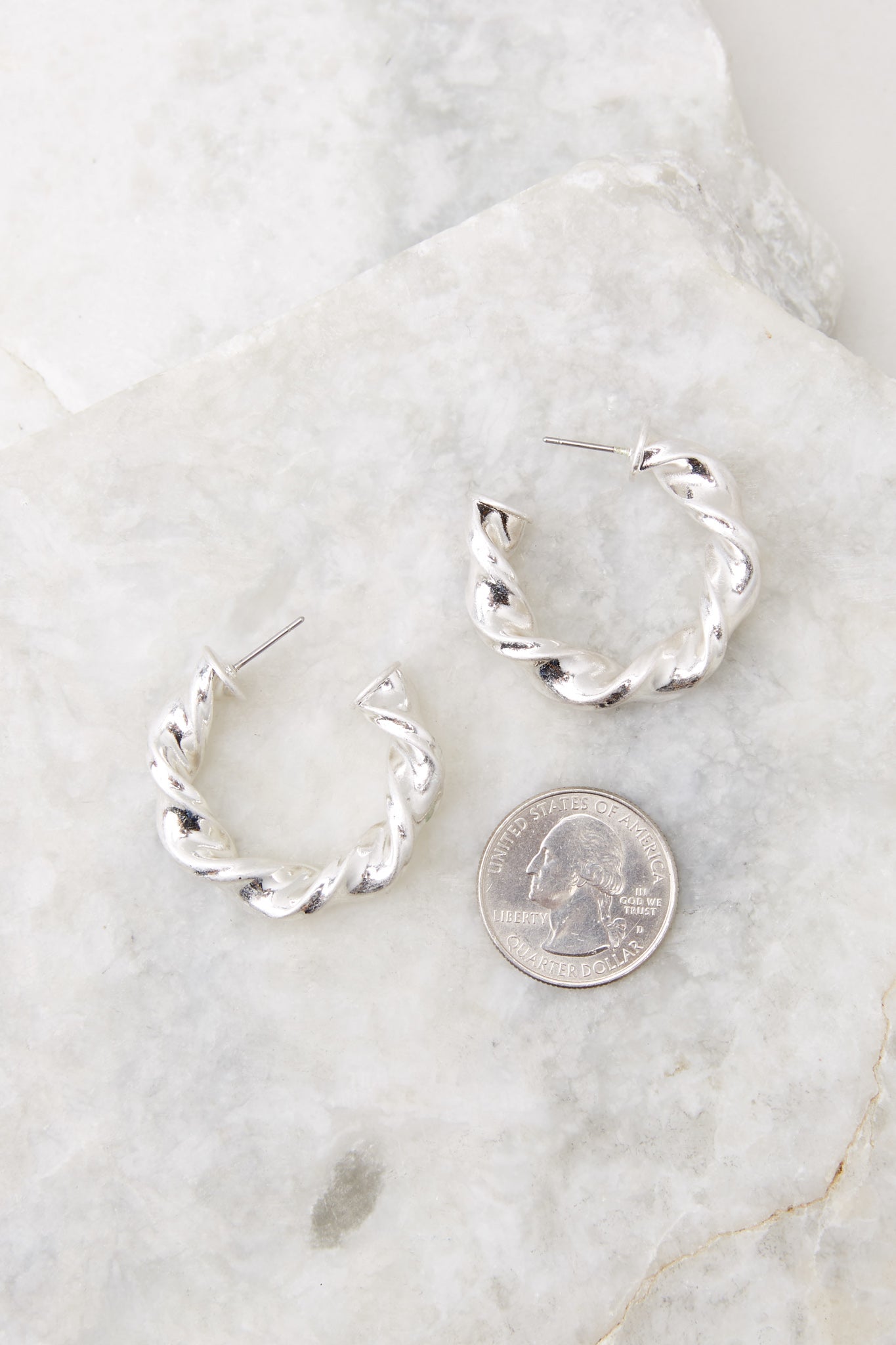 Life's Twists Silver Hoop Earrings