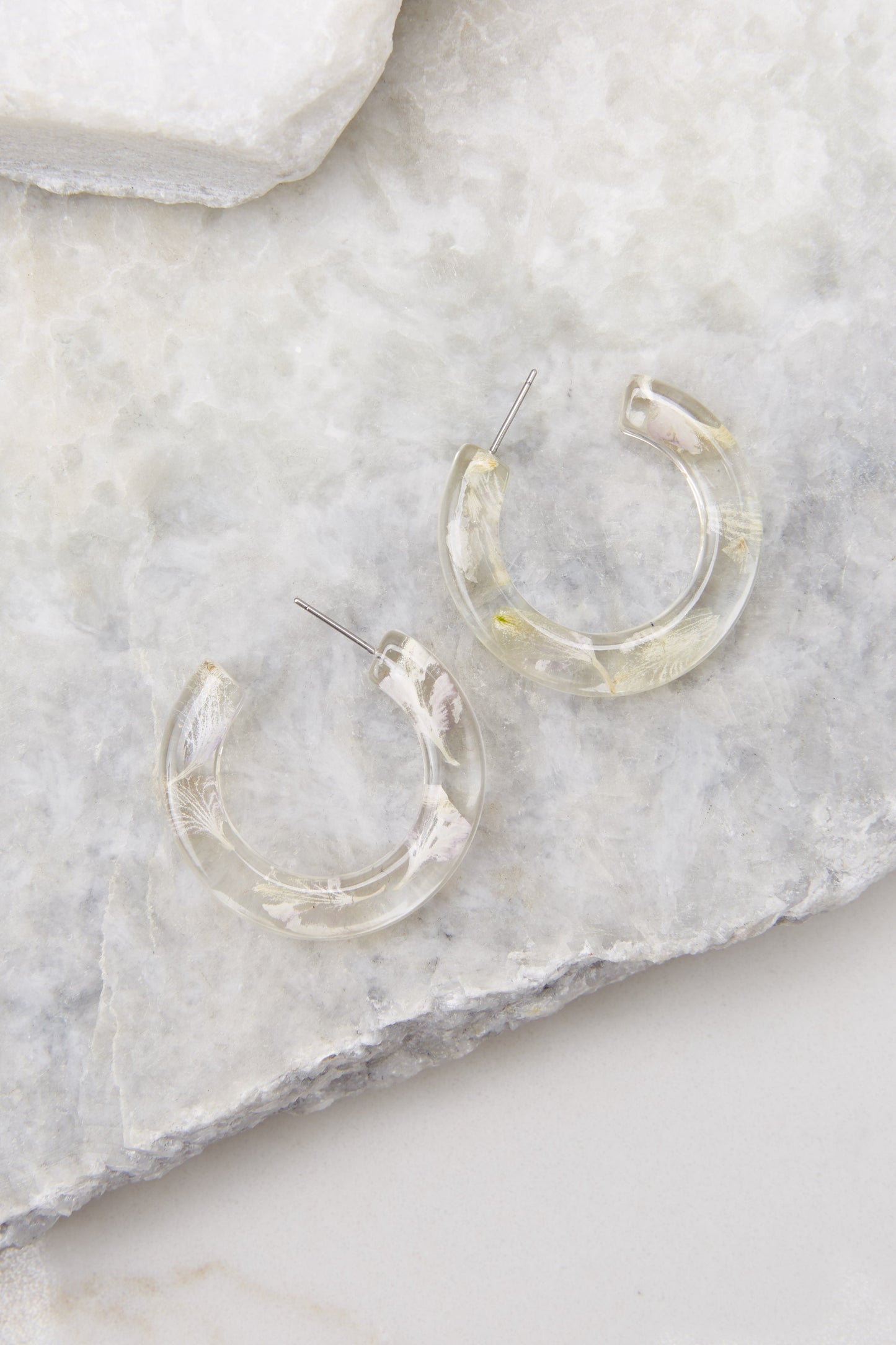 Keep This Secret Clear And Lavender Hoop Earrings