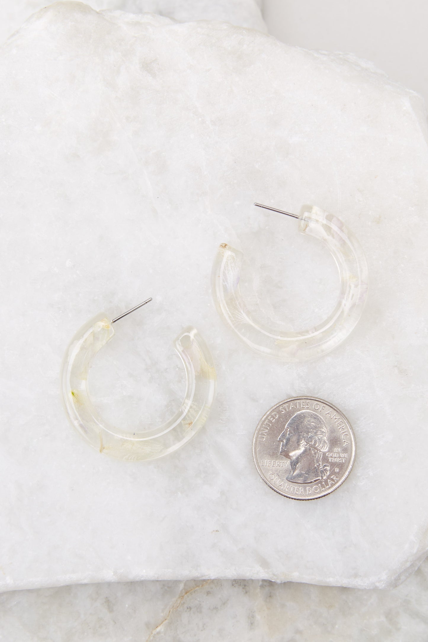 Keep This Secret Clear And Lavender Hoop Earrings