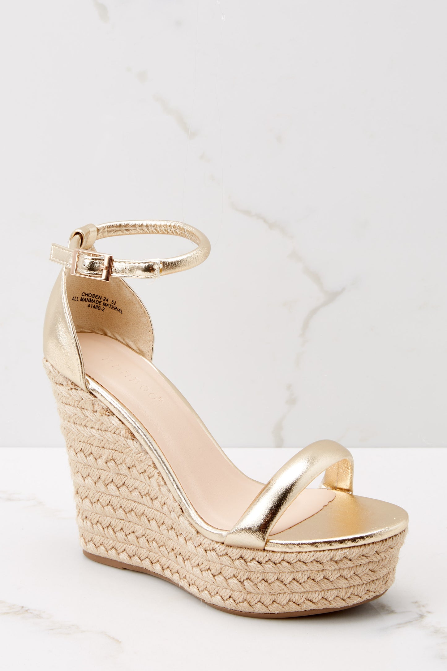 Evening Essential Gold Wedge Sandals