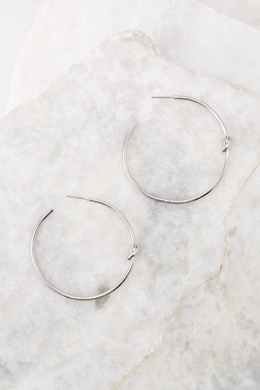 Double Standards Silver Hoop Earrings