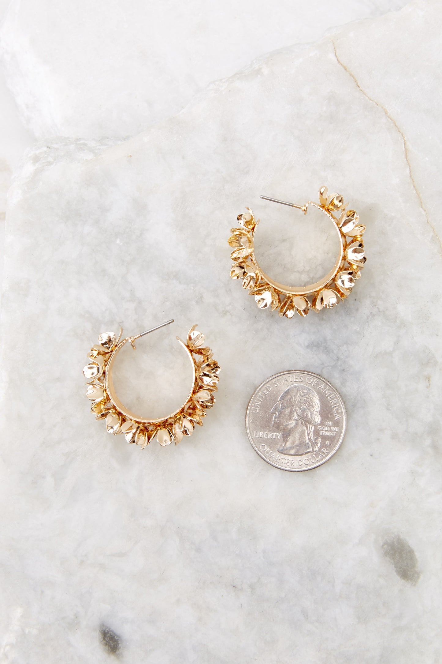 Crown Jewels Gold Hoop Earrings