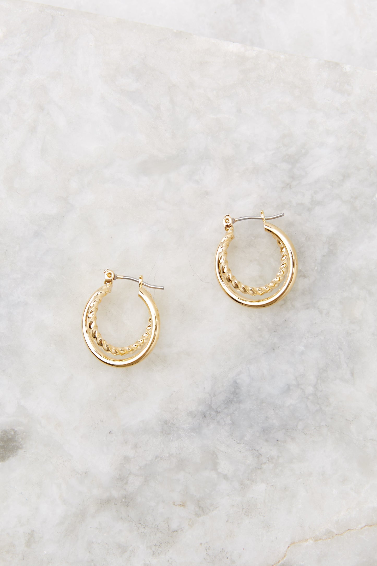 Get It Twisted Gold Hoop Earrings