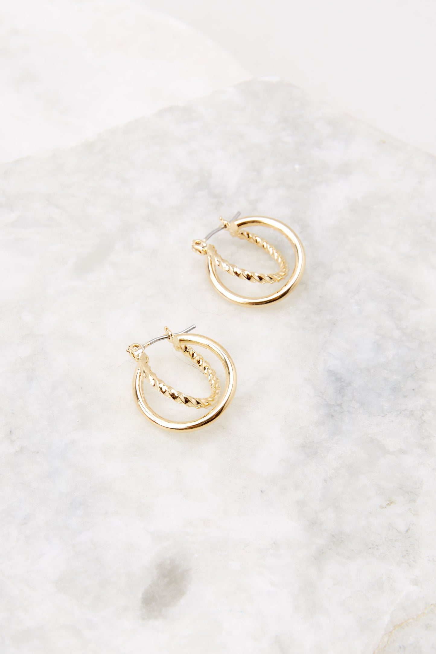 Get It Twisted Gold Hoop Earrings