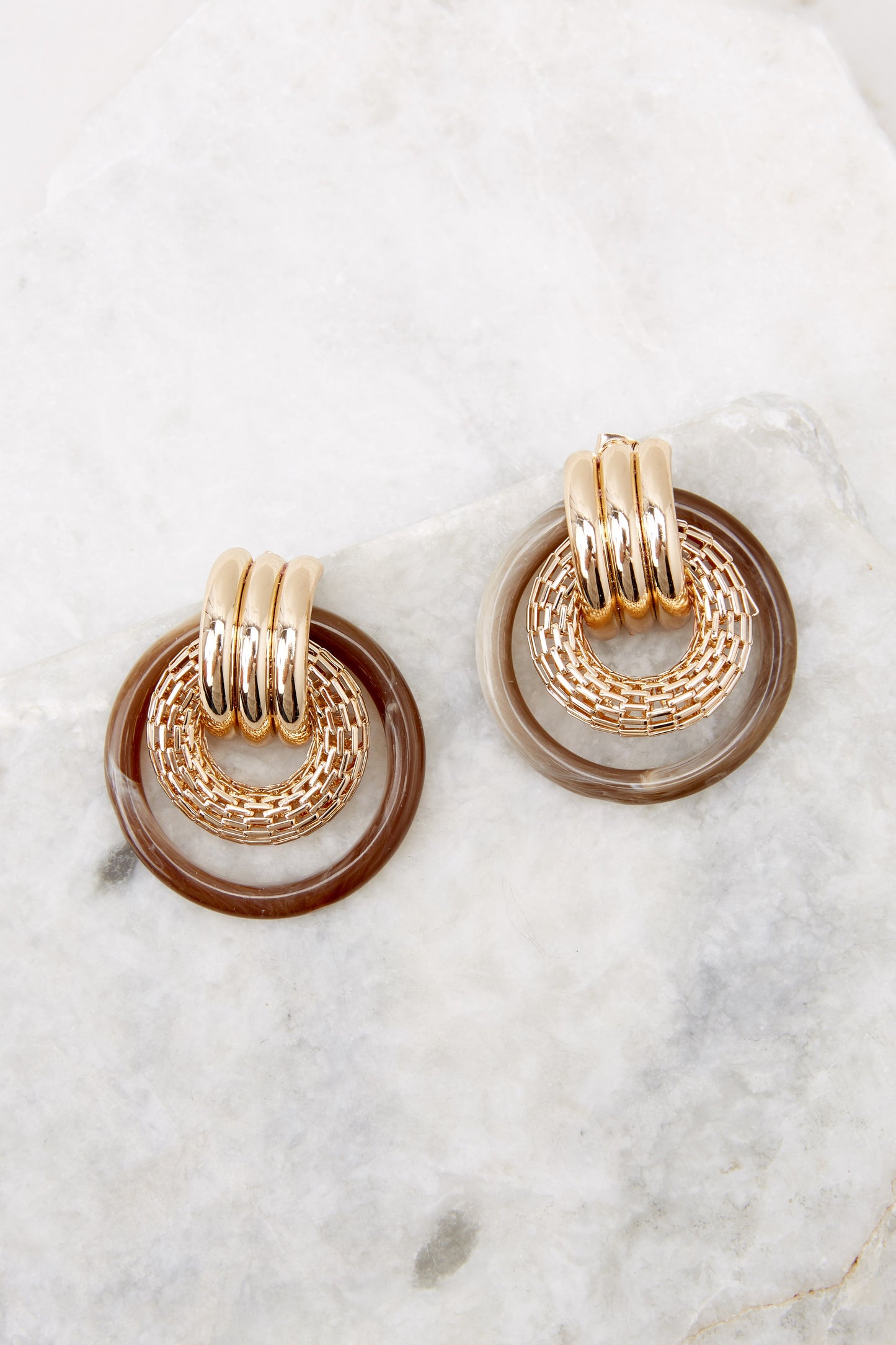 Jumping Through Hoops Brown Hoop Earrings