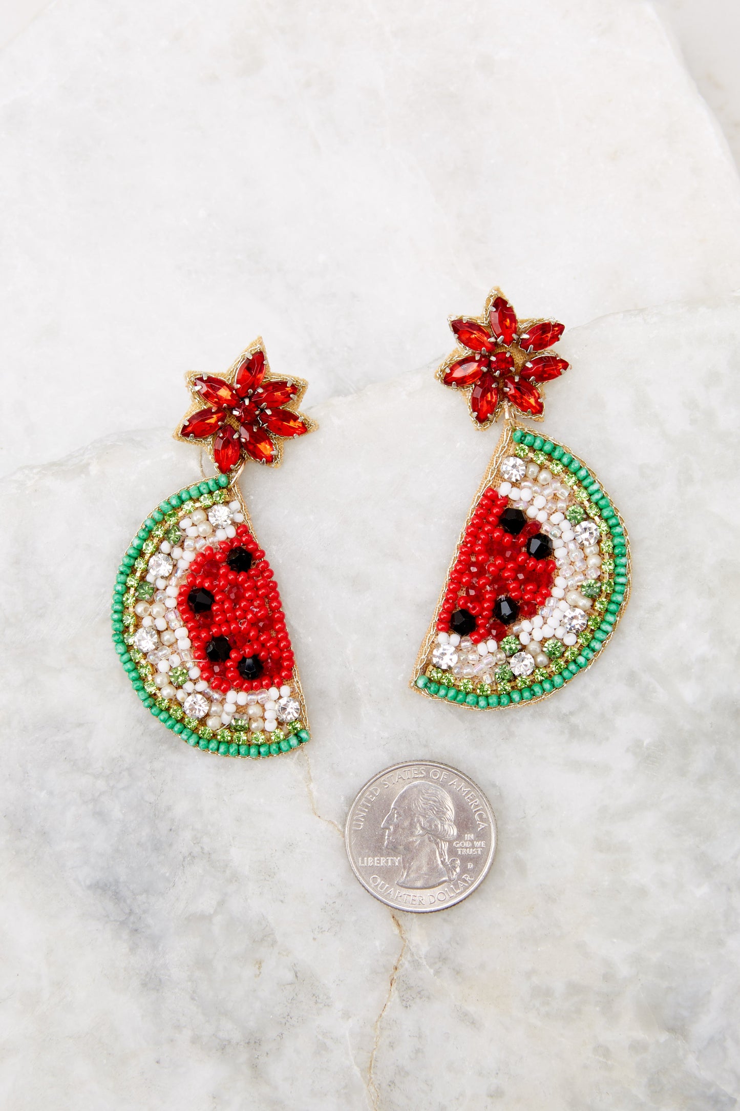 Full Of Sweetness Red Multi Beaded Earrings
