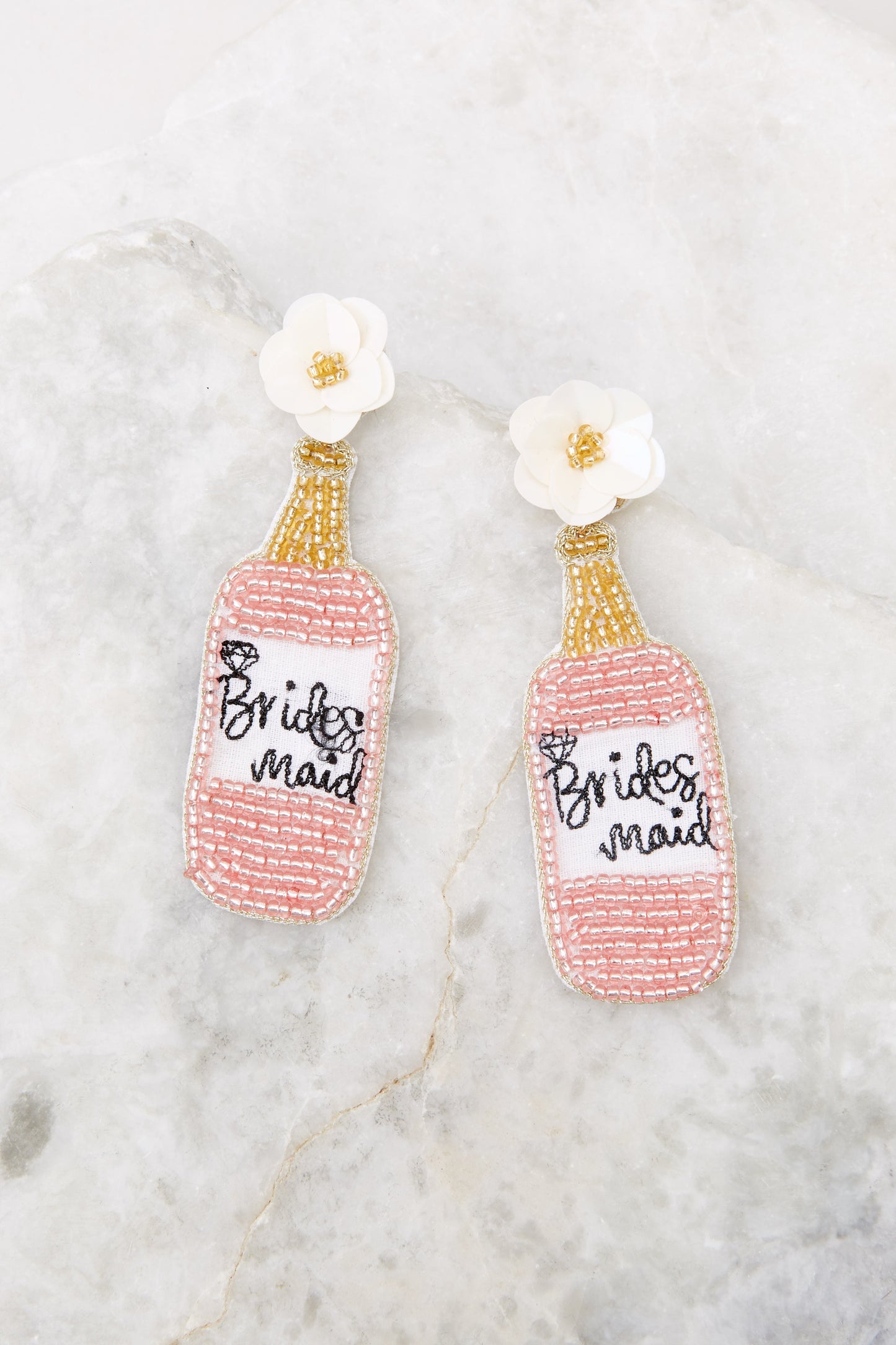 By Your Side Pink Beaded Earrings