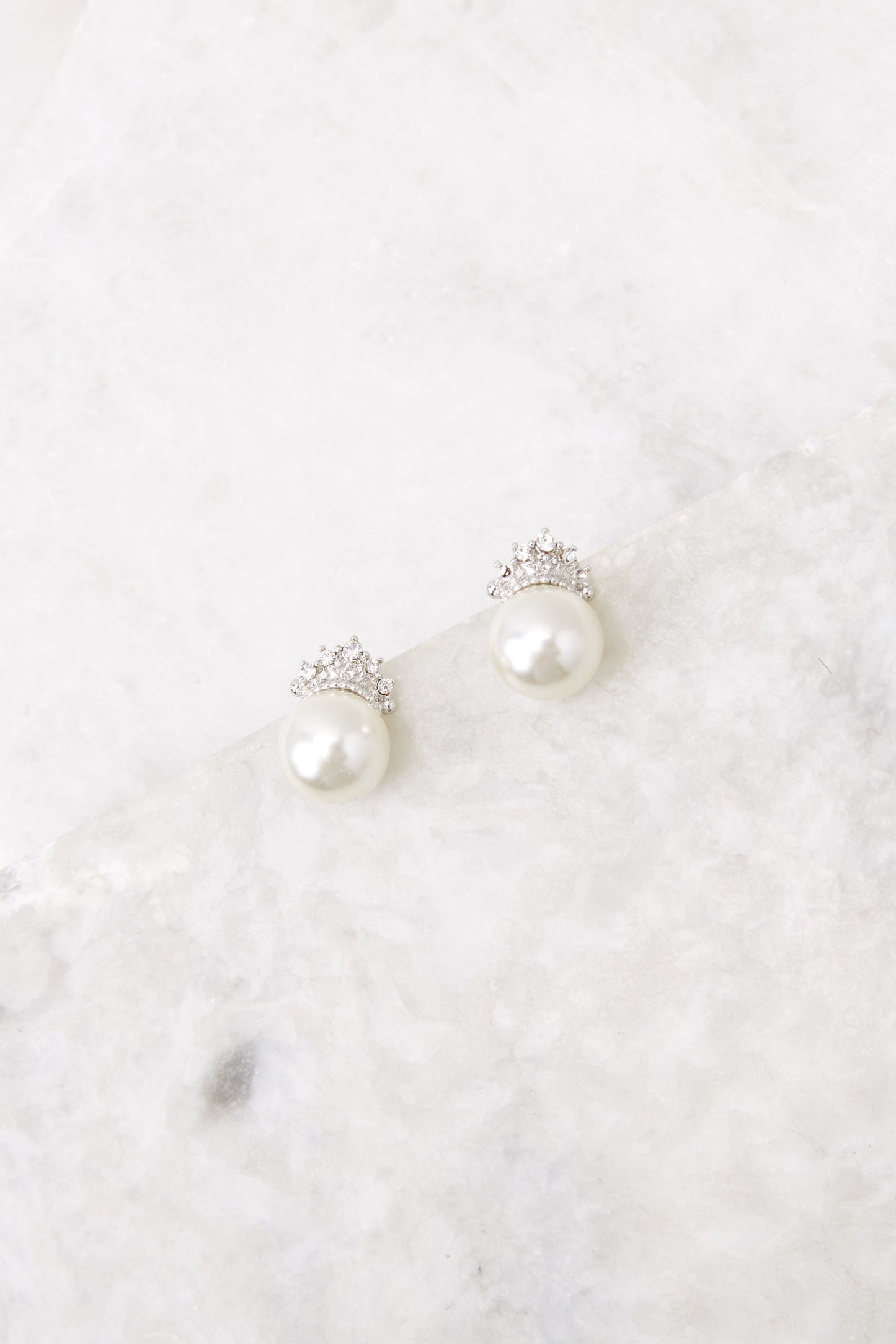 Feel Like Royalty Silver Pearl Earrings
