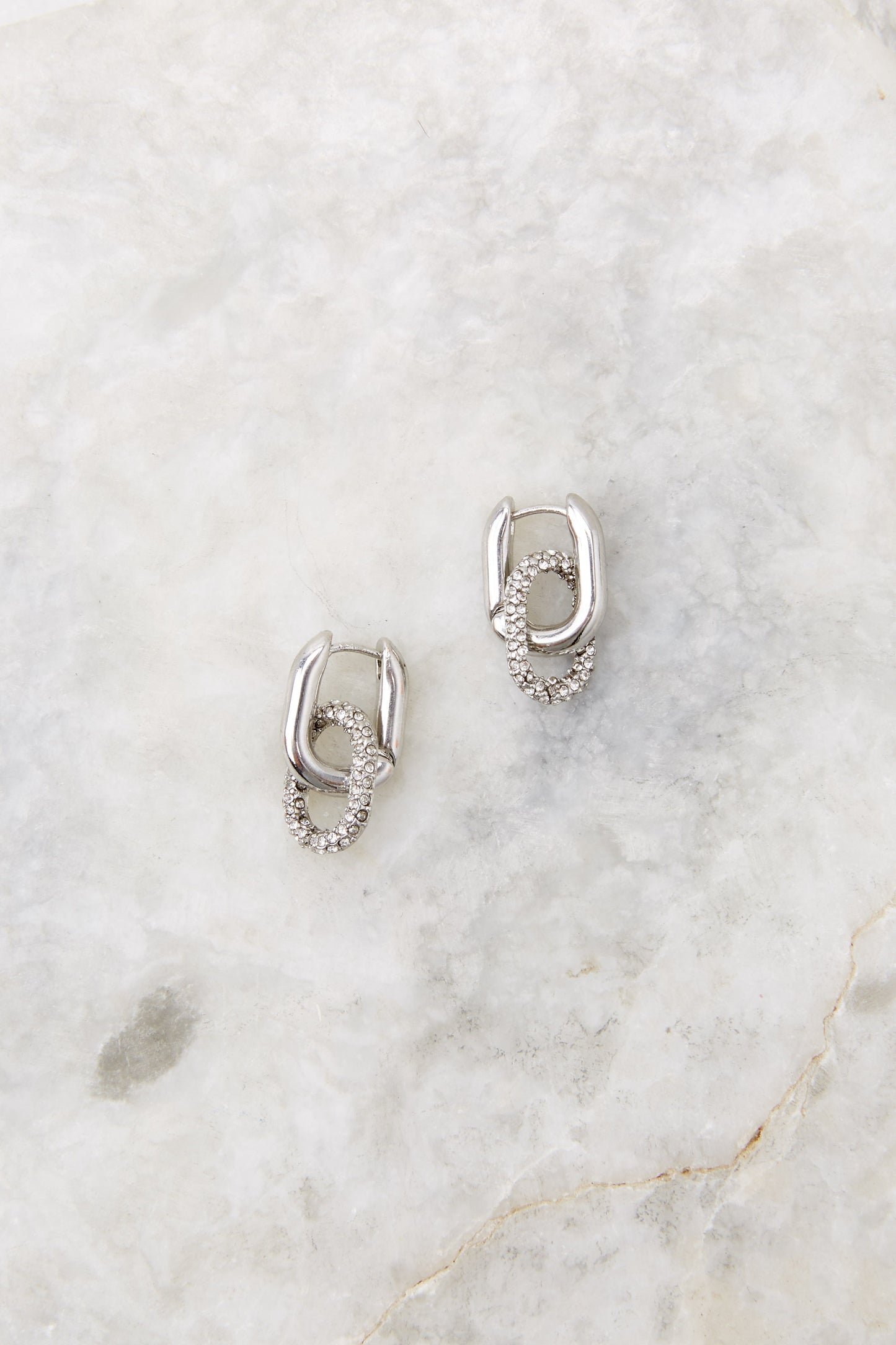 Linked Hearts Silver Earrings