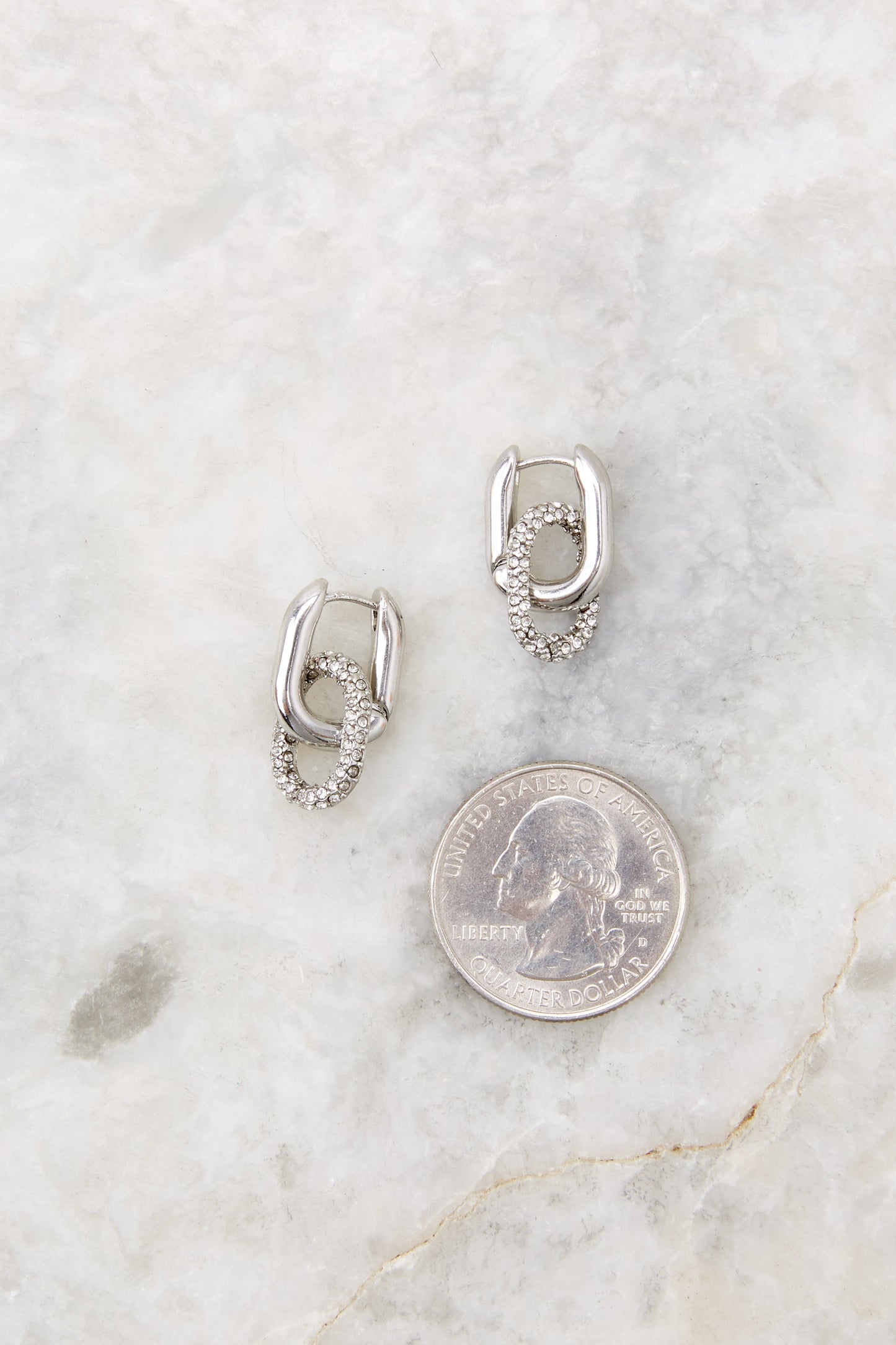 Linked Hearts Silver Earrings