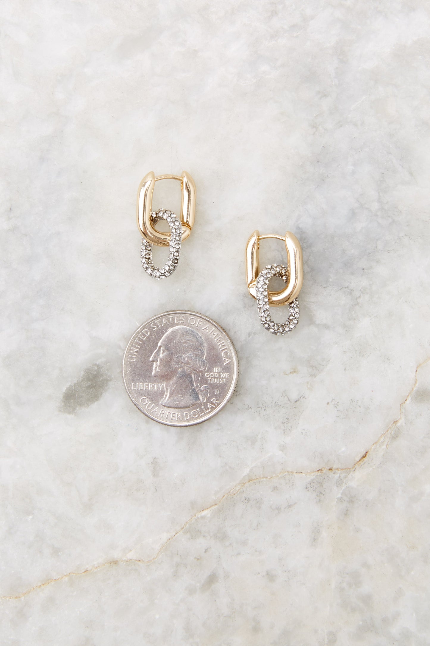 Linked Hearts Gold And Silver Earrings