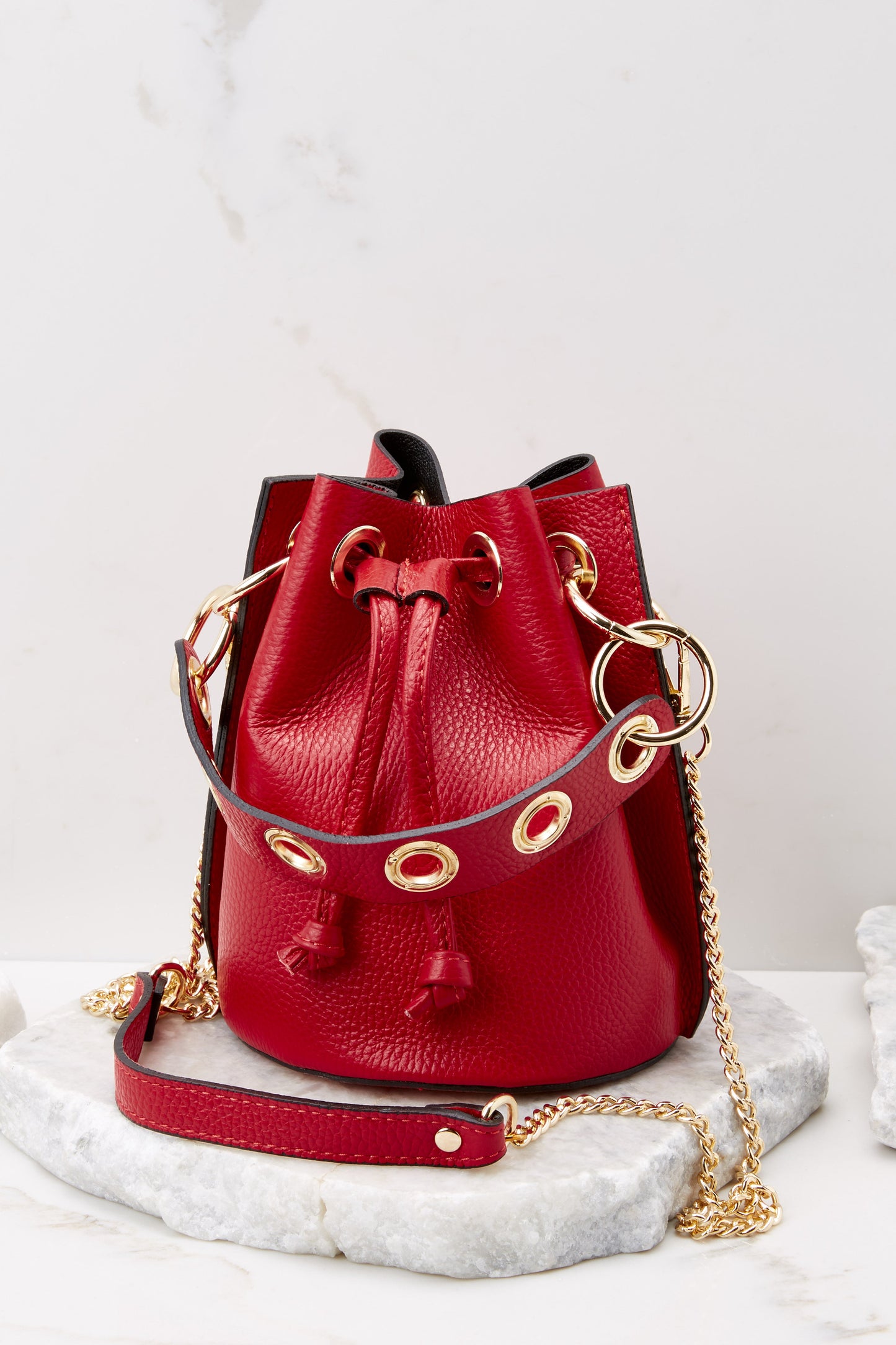 Drawn To You Red Leather Bag