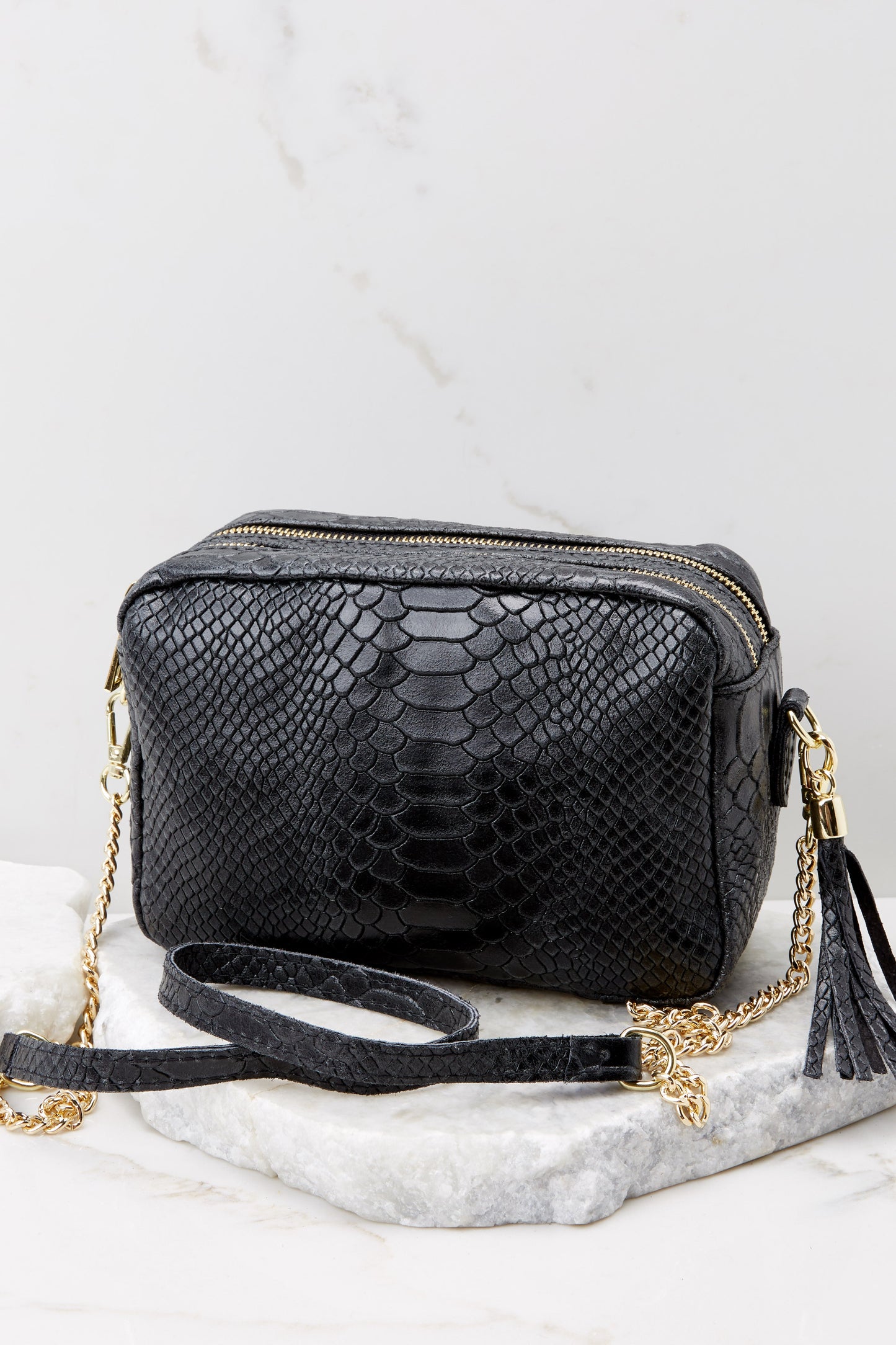 Mile A Minute Black Leather Bag