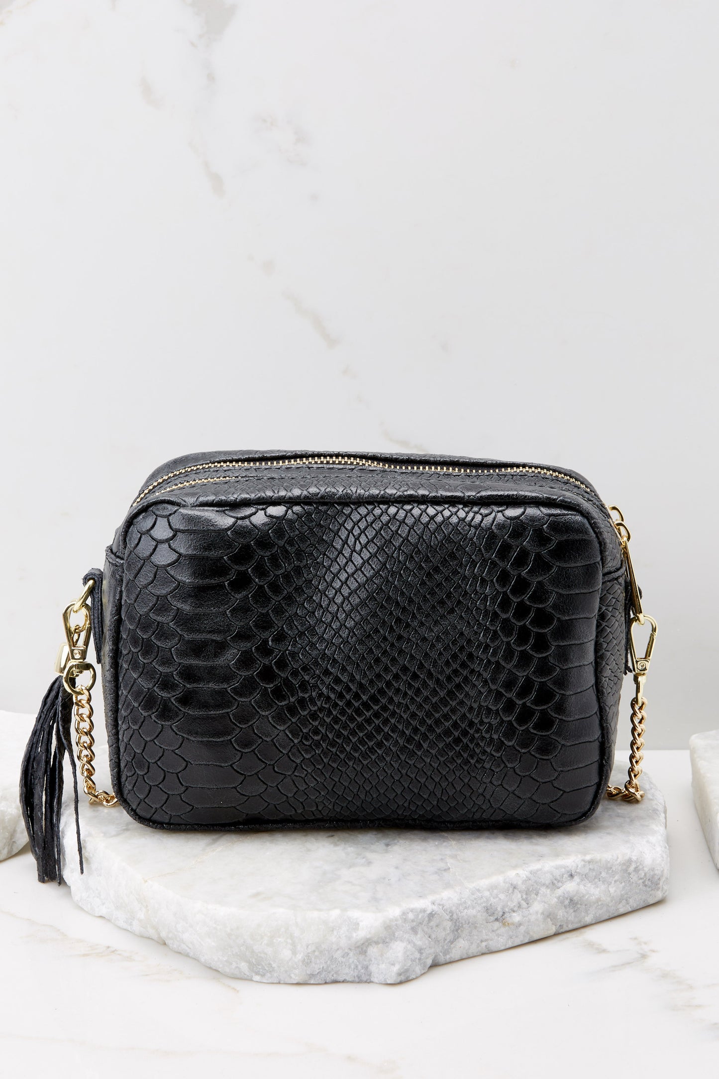 Mile A Minute Black Leather Bag
