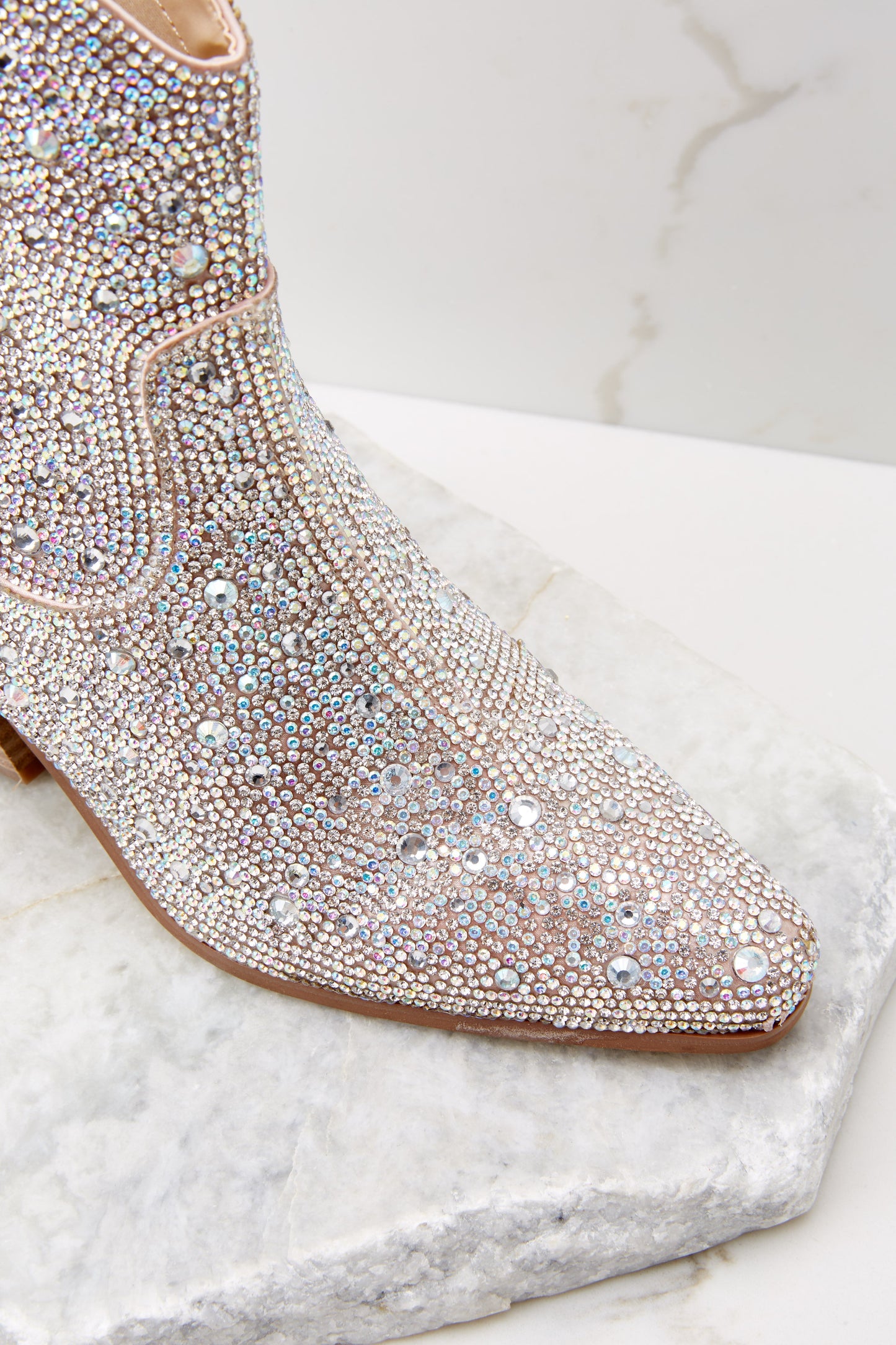 Harlow Clear Rhinestone Western Ankle Boots