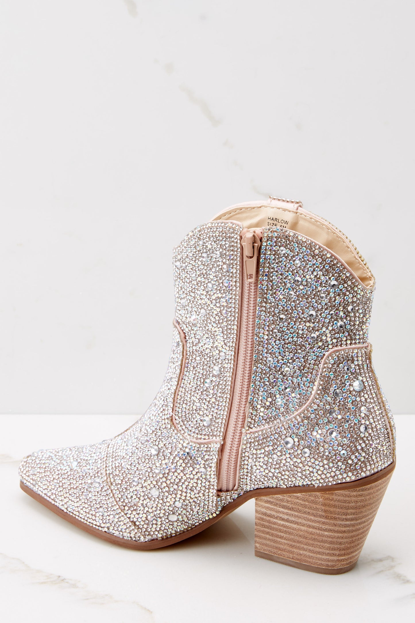 Harlow Clear Rhinestone Western Ankle Boots