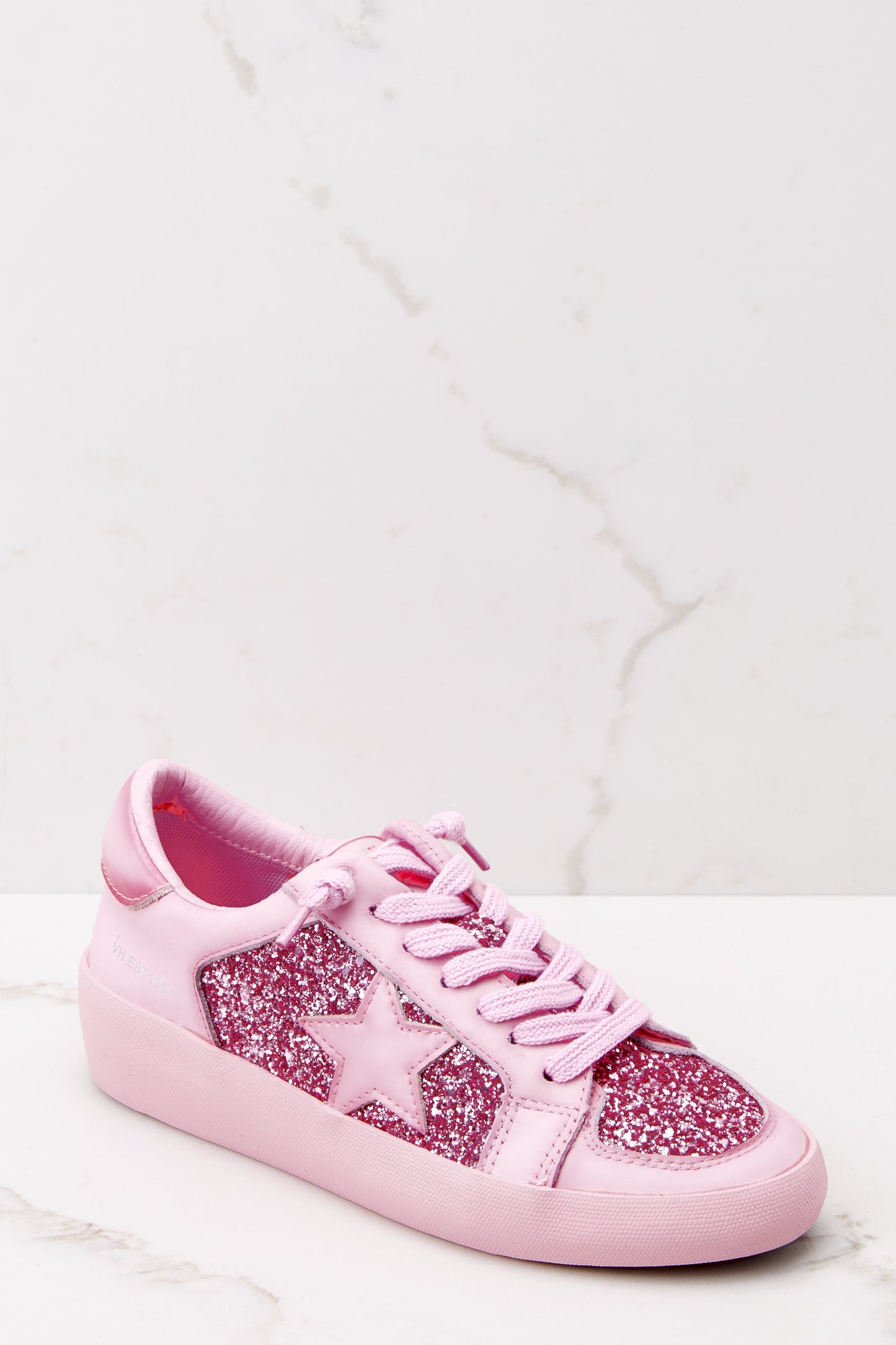 Alexis Hot Pink Glitter Low Top Sneakers