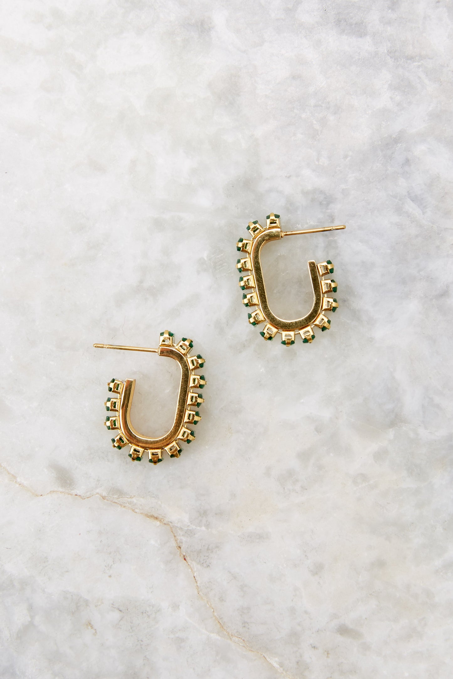 Candy Bar Green Hoop Earrings