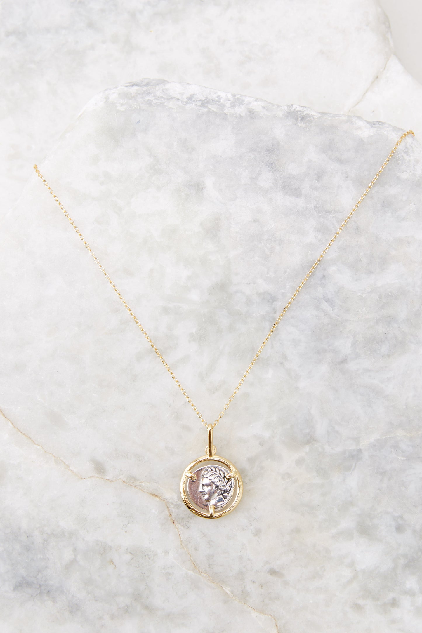 Elis Roman Coin Gold Necklace