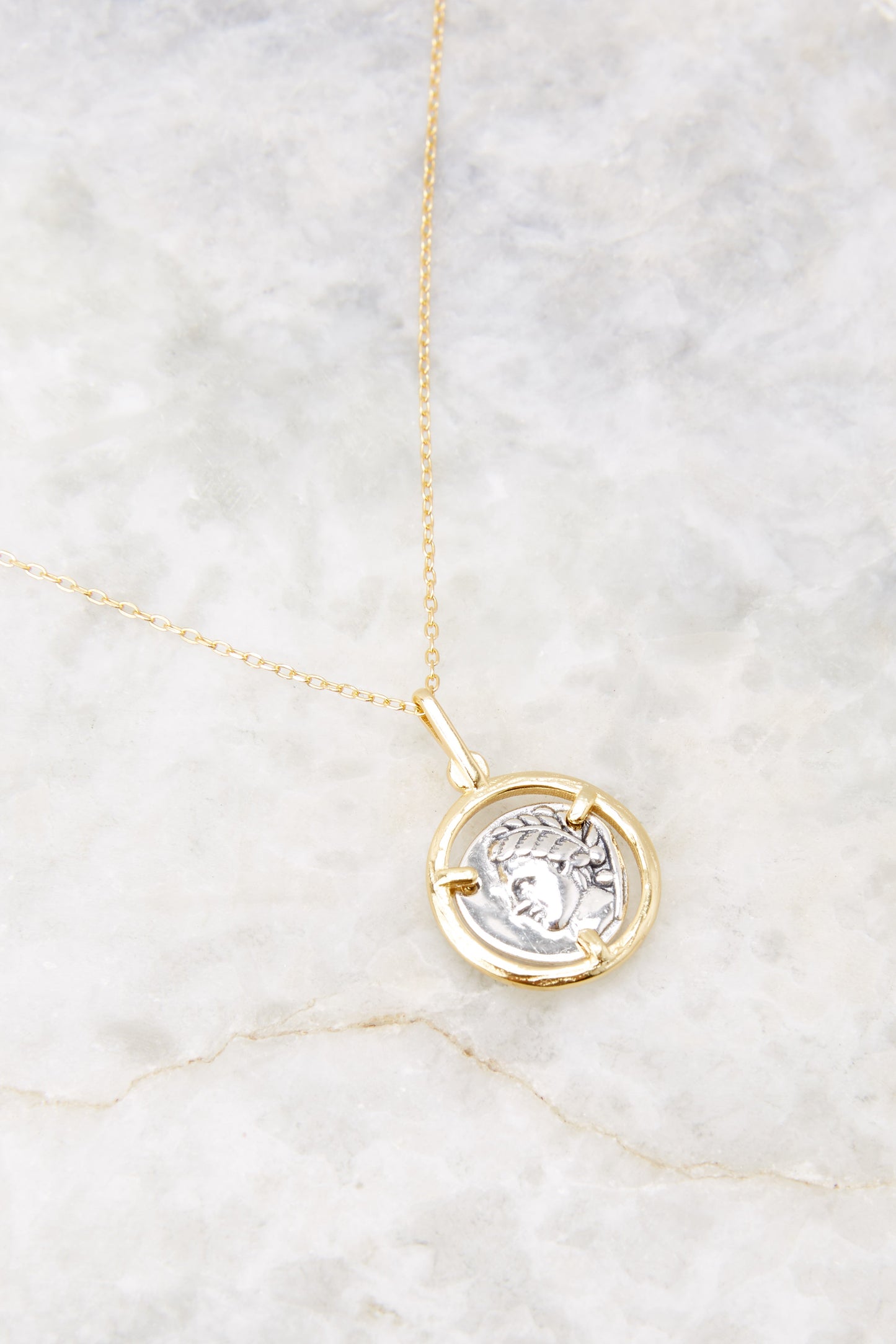 Elis Roman Coin Gold Necklace