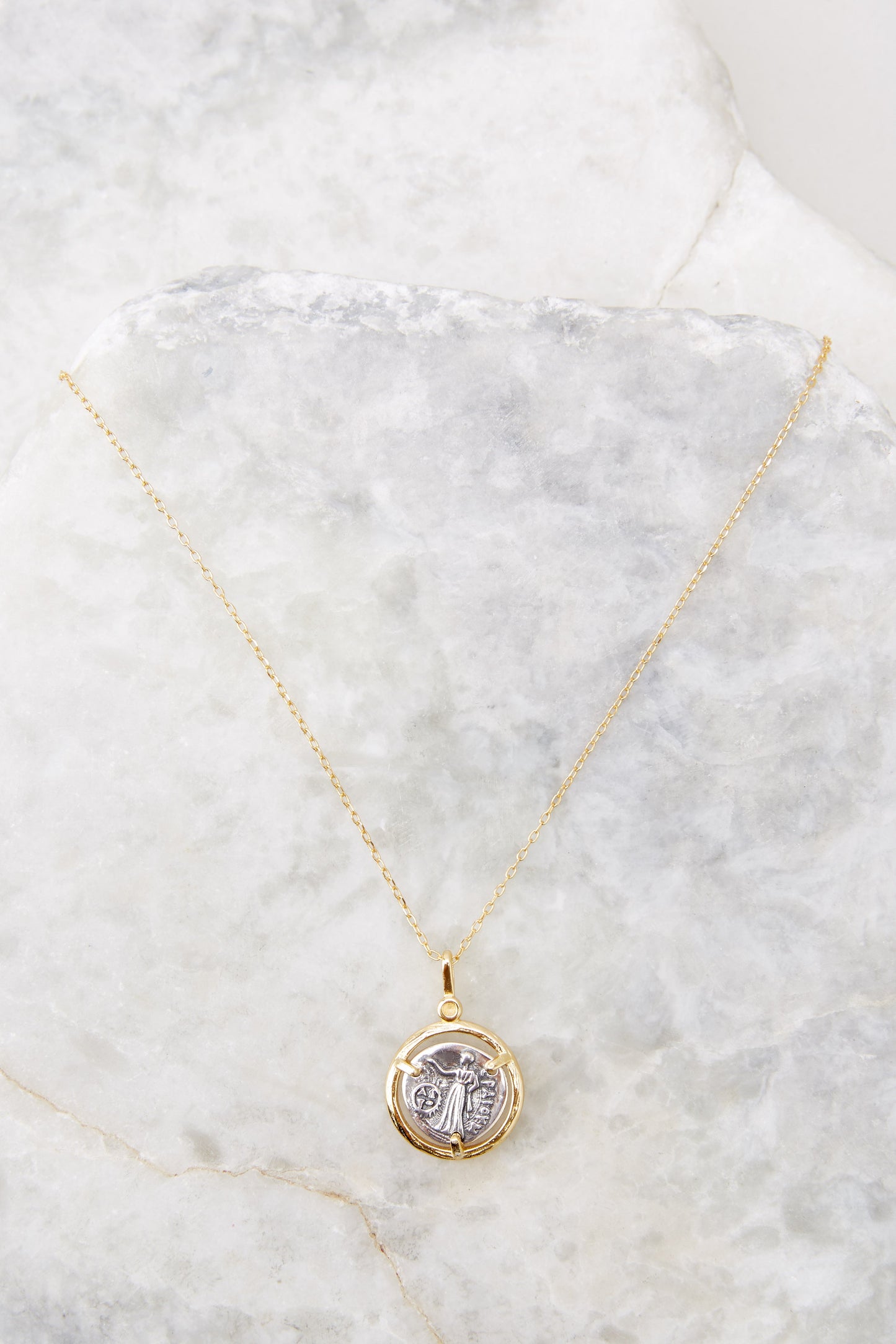 Elis Roman Coin Gold Necklace