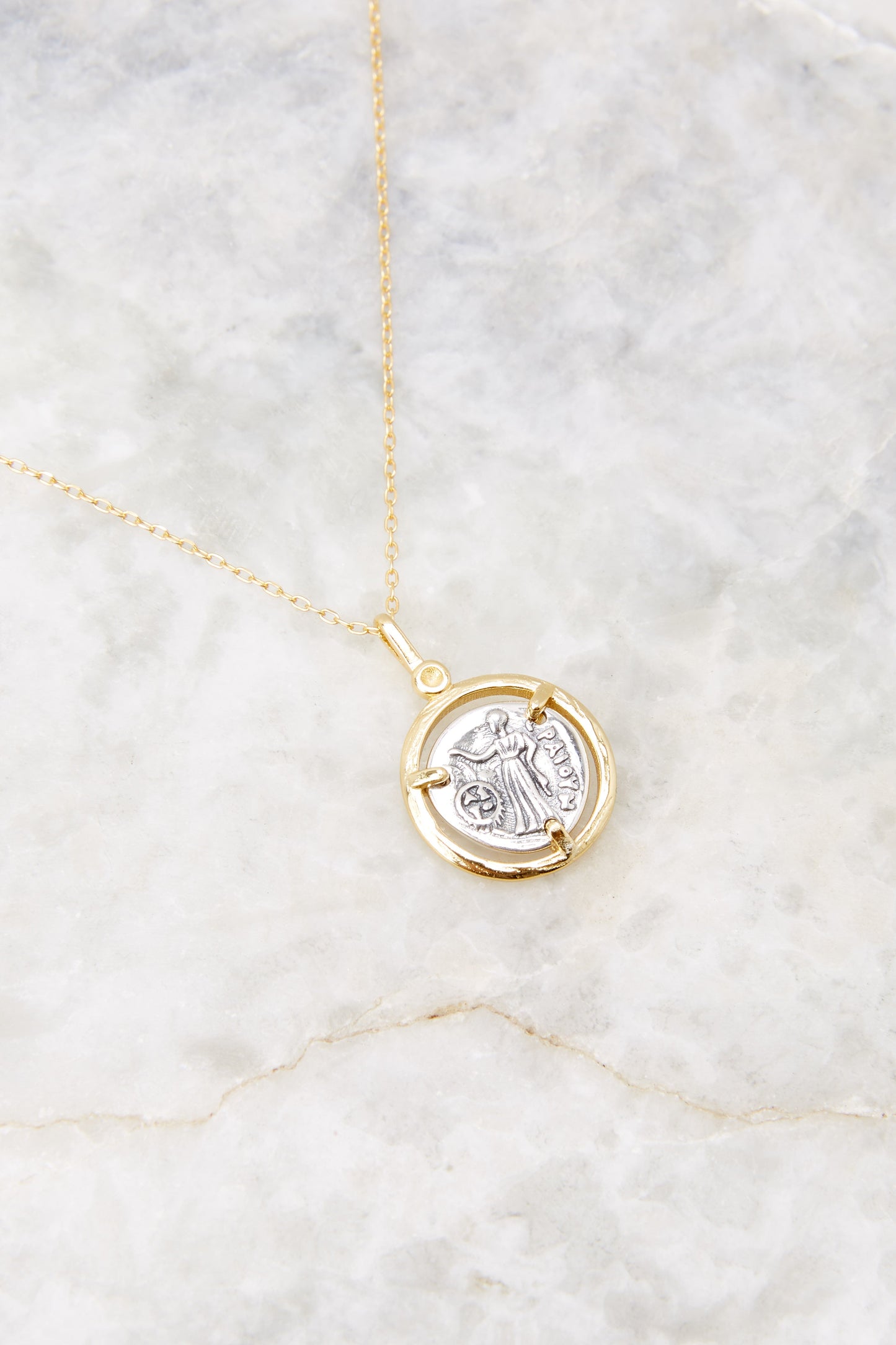 Elis Roman Coin Gold Necklace