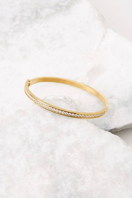 Lara Gold Pave Bangle