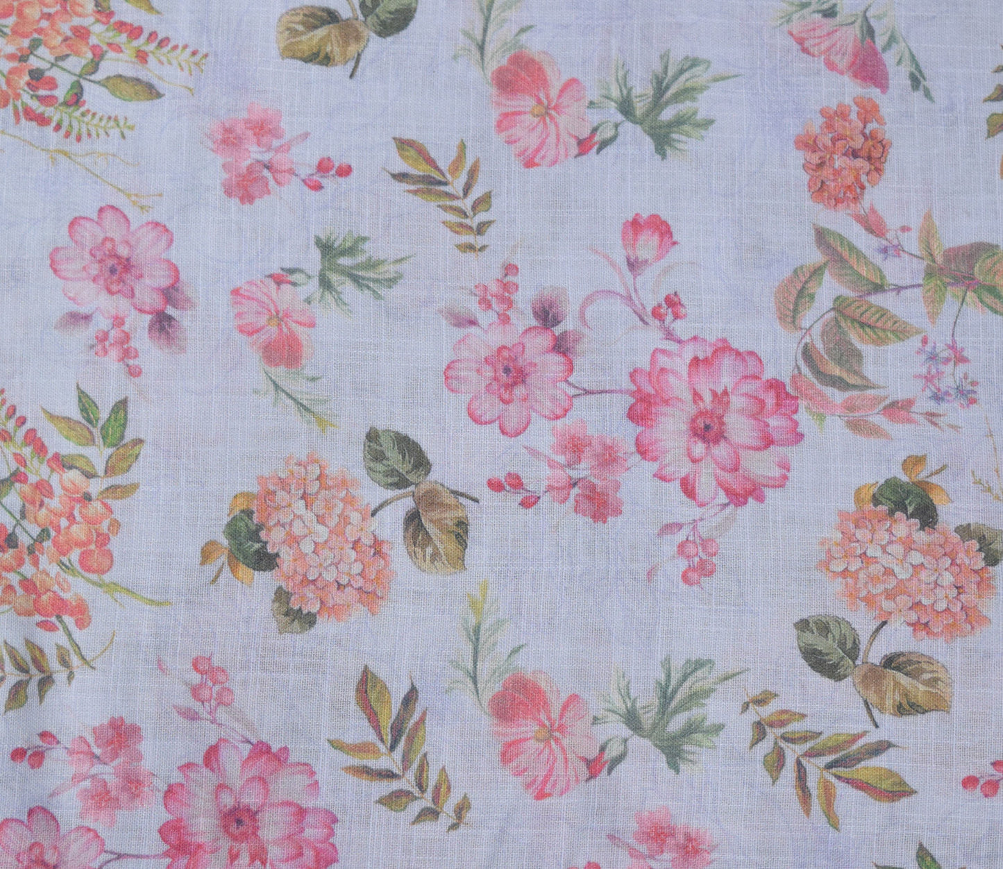 Floral Pattern Digital Printed Cotton Slub Fabric Available in Yellow , Cream , Green and Lilac